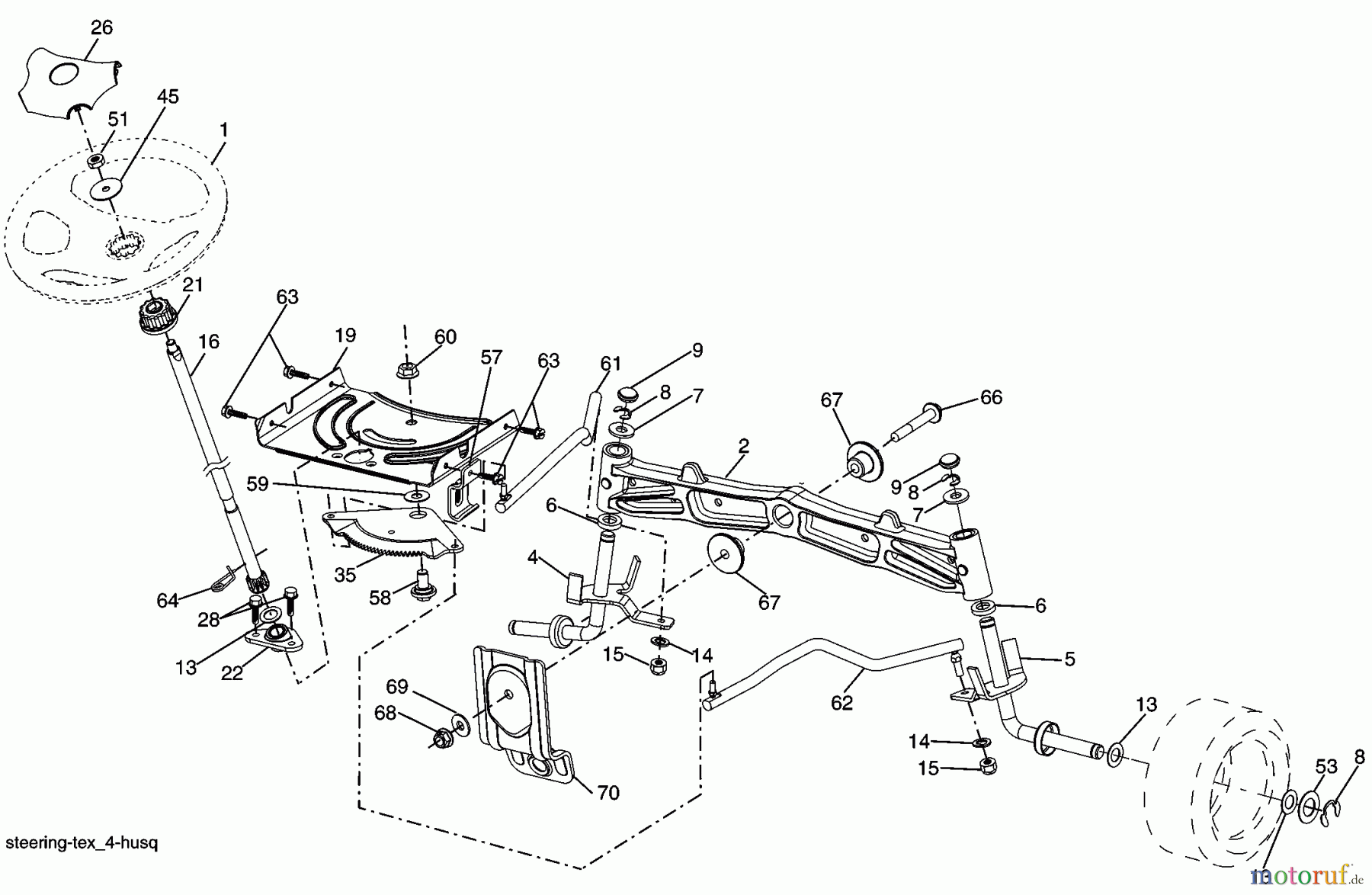 Husqvarna Rasen und Garten Traktoren YTH 2454T (96043002203) - Husqvarna Yard Tractor (2006-03 & After) Steering Assembly
