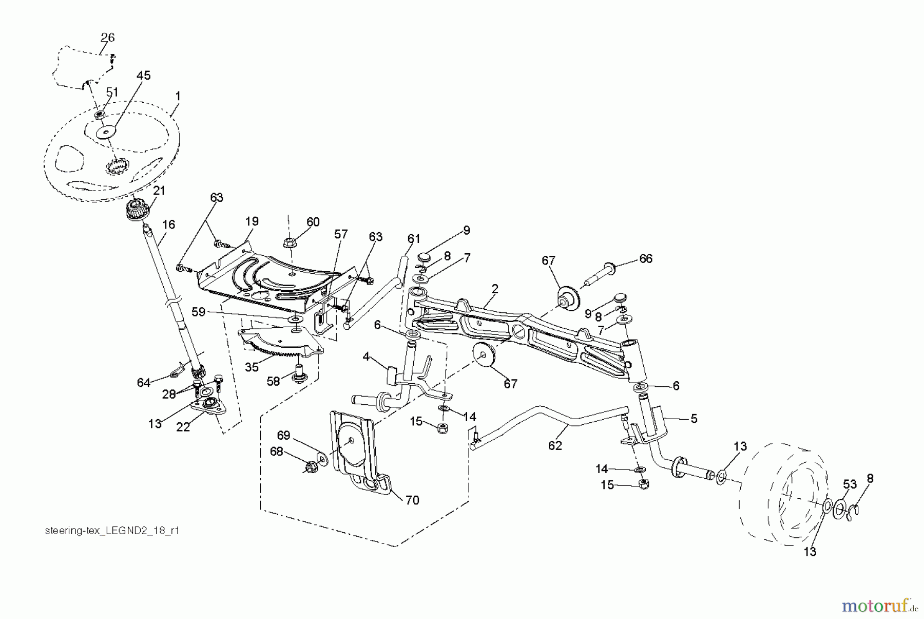 Husqvarna Rasen und Garten Traktoren YTH 24K48 (96043014000) - Husqvarna Yard Tractor (2011-09 & After) STEERING