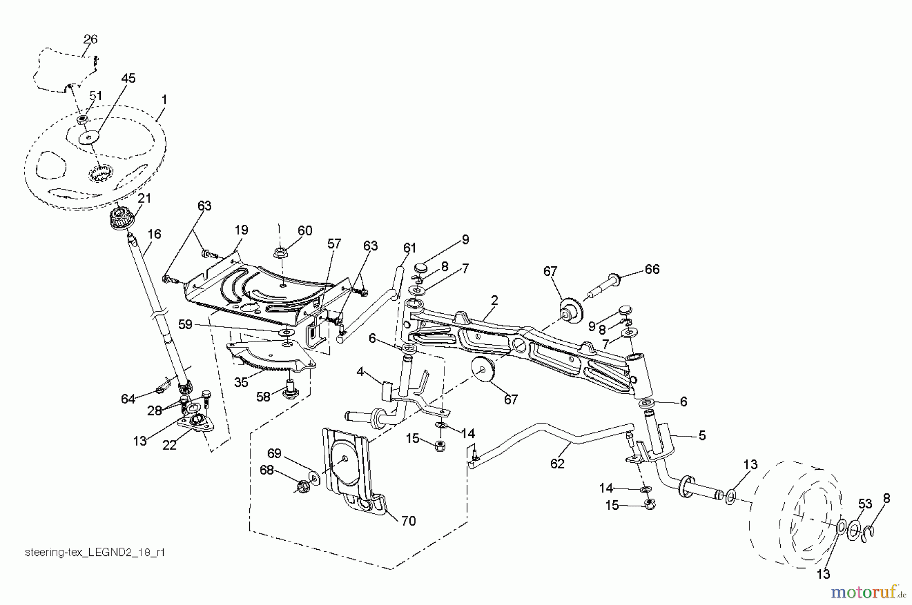 Husqvarna Rasen und Garten Traktoren YTH 24K48 (96043014100) - Husqvarna Yard Tractor (2011-09 & After) STEERING