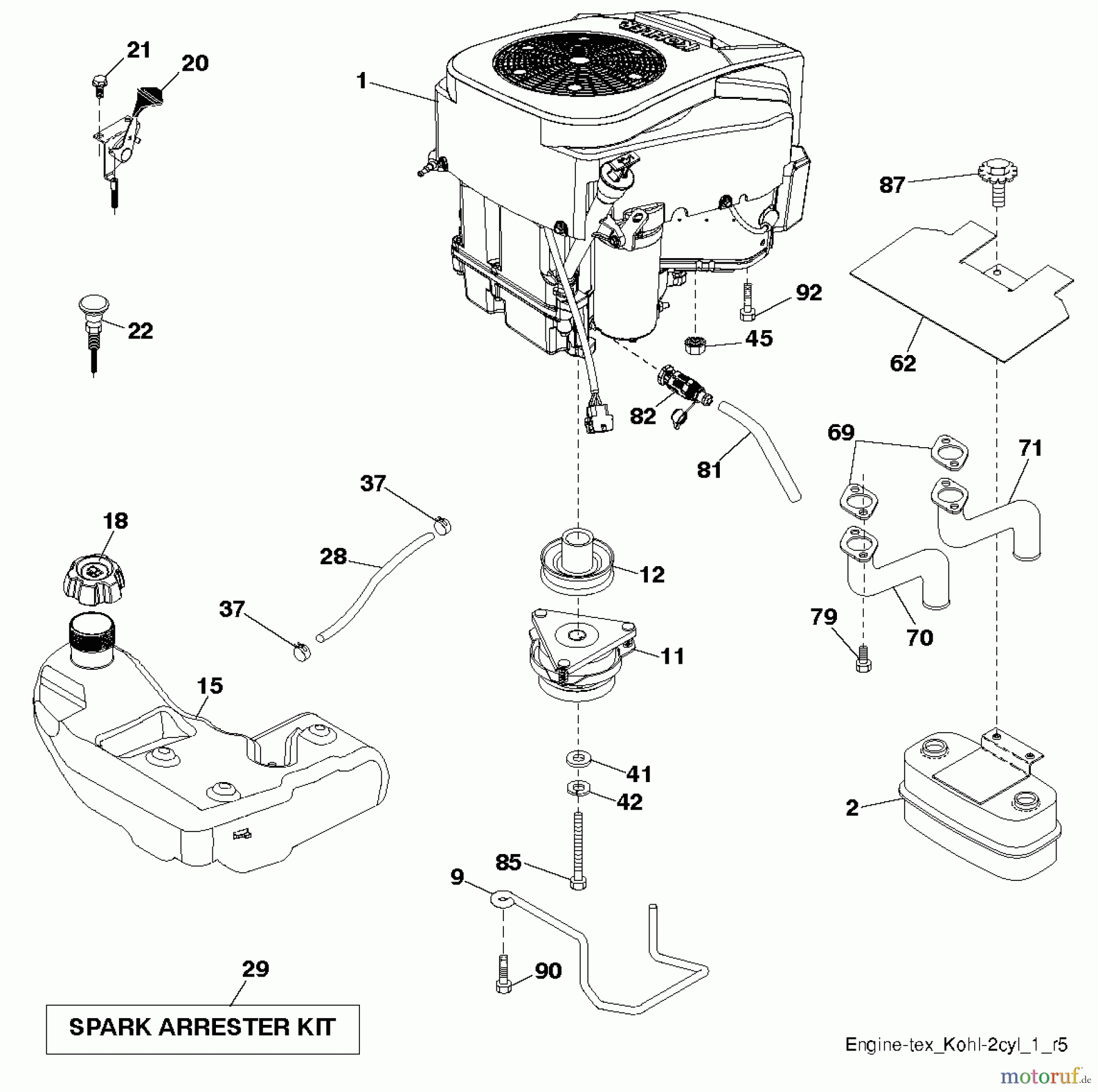 Husqvarna Rasen und Garten Traktoren YTH 24K48 (96045003501) - Husqvarna Yard Tractor (2012-11 & After) ENGINE