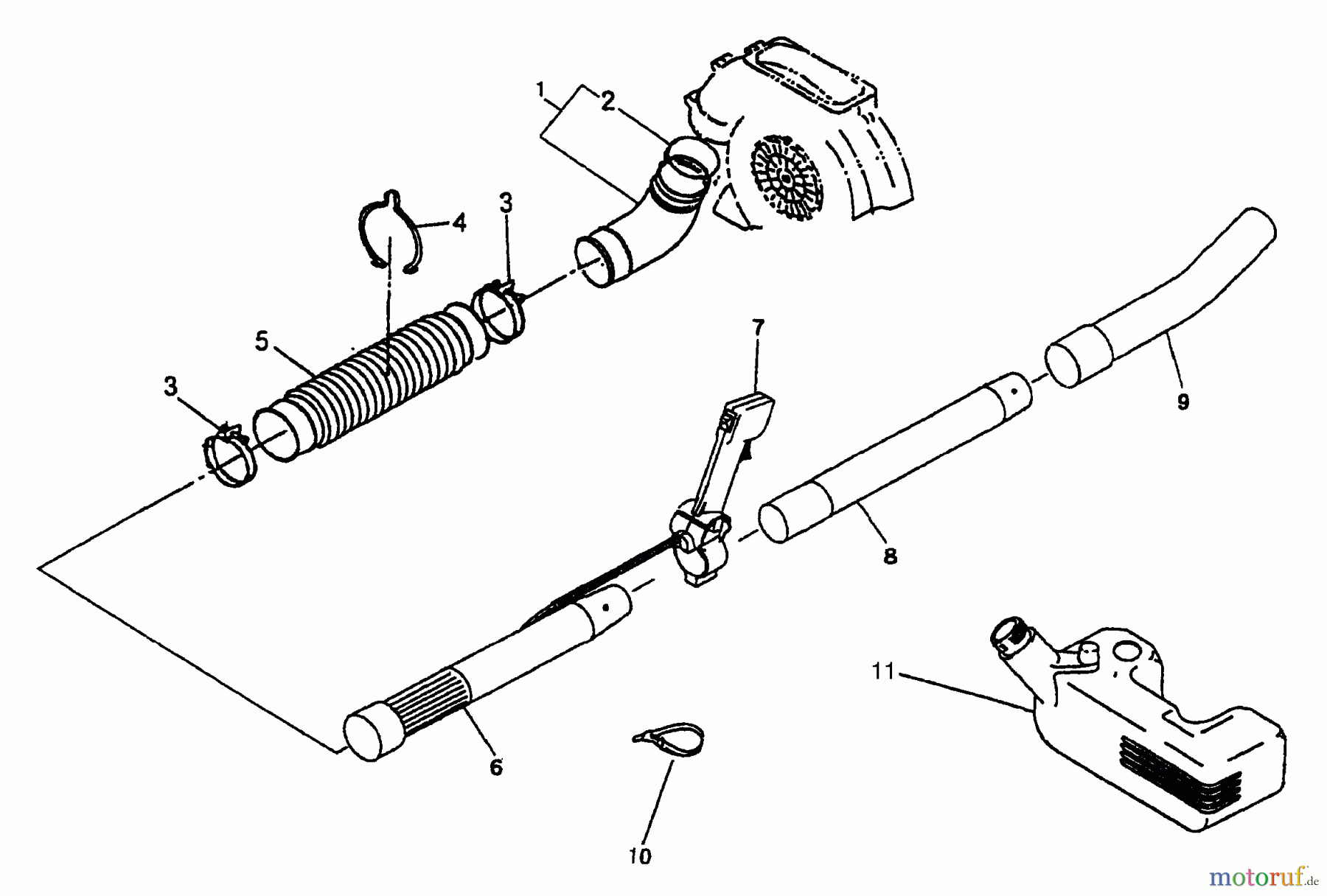Husqvarna Bläser / Sauger / Häcksler / Mulchgeräte 145 BT - Husqvarna Backpack Blower (1997-05 & After) Blower Tubes & Fuel Tank