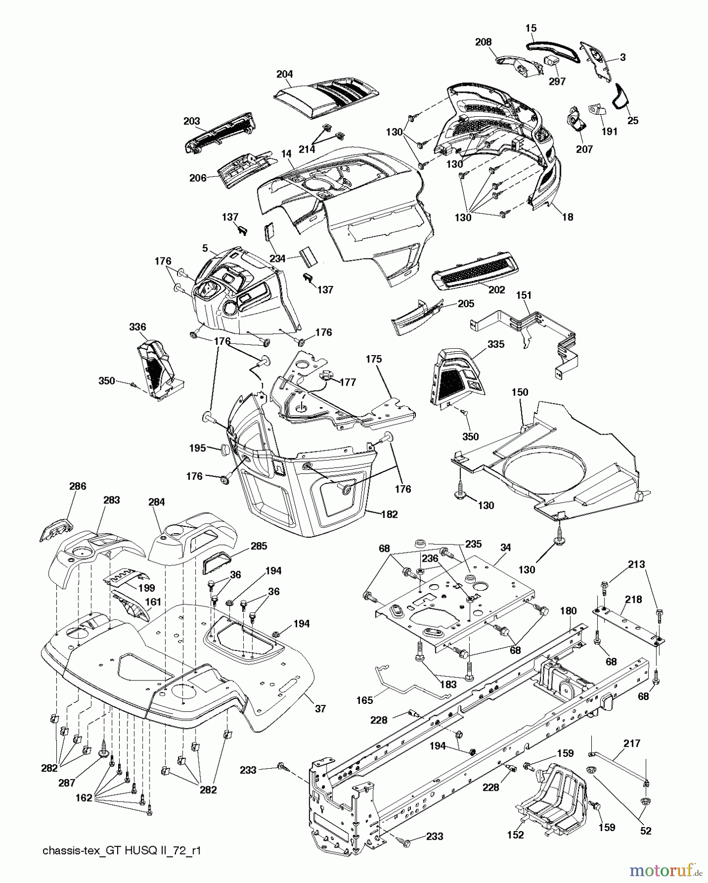 Husqvarna Rasen und Garten Traktoren YTH 24K48 (96048005400) - Husqvarna Yard Tractor (2012-12 & After) CHASSIS ENCLOSURES