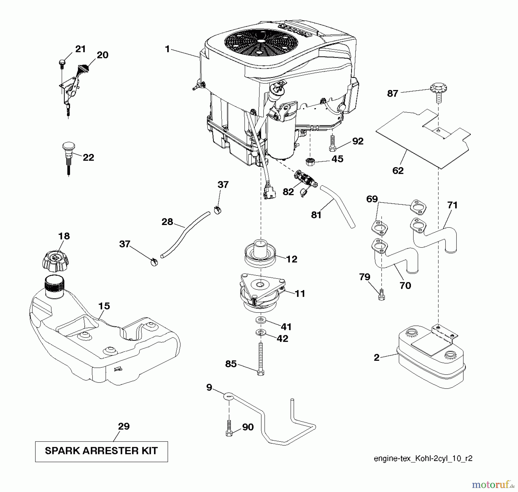 Husqvarna Rasen und Garten Traktoren YTH 24K48 (96048005400) - Husqvarna Yard Tractor (2012-12 & After) ENGINE