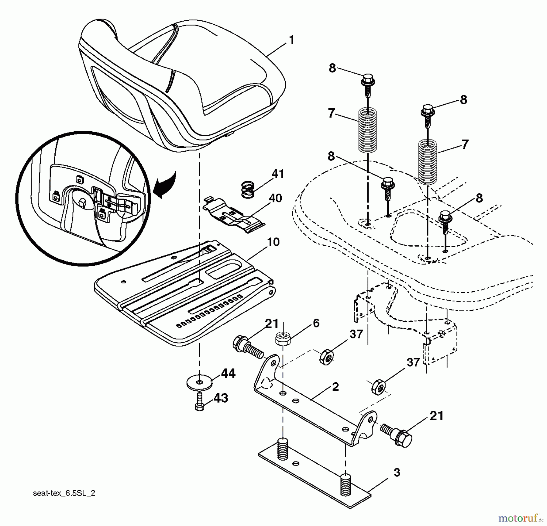 Husqvarna Rasen und Garten Traktoren YTH 23V48 (96043011002) - Husqvarna Yard Tractor (2011-06 & After) SEAT
