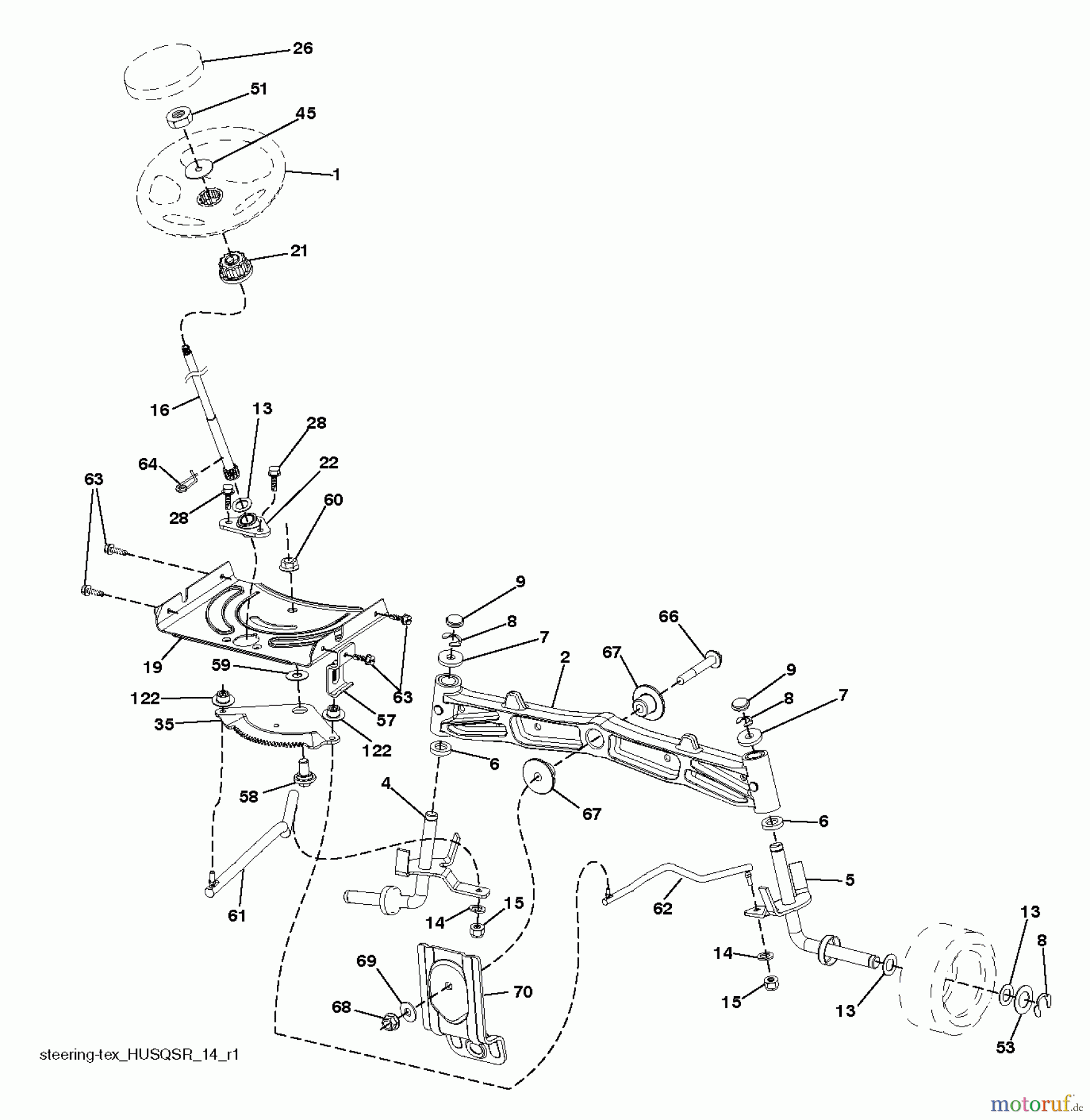Husqvarna Rasen und Garten Traktoren YTH 24K48 (96048005400) - Husqvarna Yard Tractor (2012-12 & After) STEERING