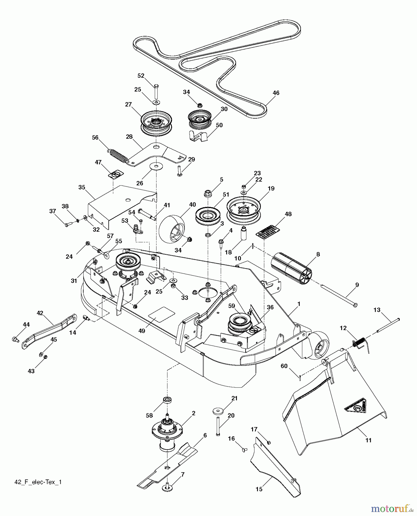 Husqvarna Rasen und Garten Traktoren YTH 24V42LS (96043011500) - Husqvarna Yard Tractor (2010-11 & After) MOWER DECK / CUTTING DECK