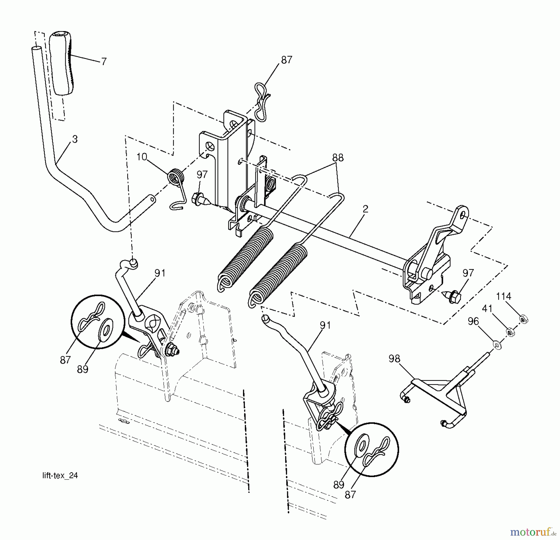 Husqvarna Rasen und Garten Traktoren YTH 24V42LS (96043011503) - Husqvarna Yard Tractor (2011-08 & After) MOWER LIFT LEVER