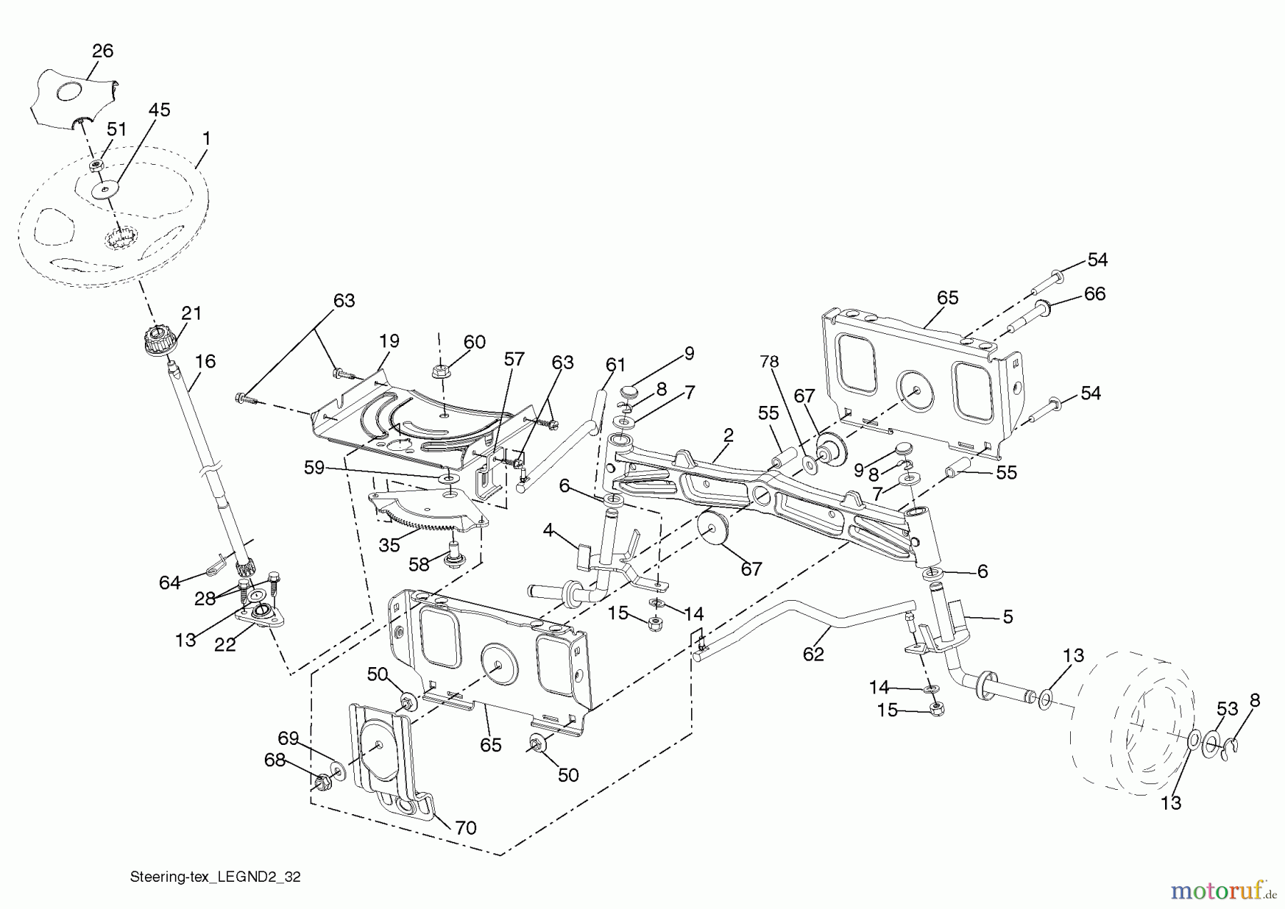 Husqvarna Rasen und Garten Traktoren YTH 24V48LS (96043009800) - Husqvarna Yard Tractor (2009-12 & After) Steering Assembly