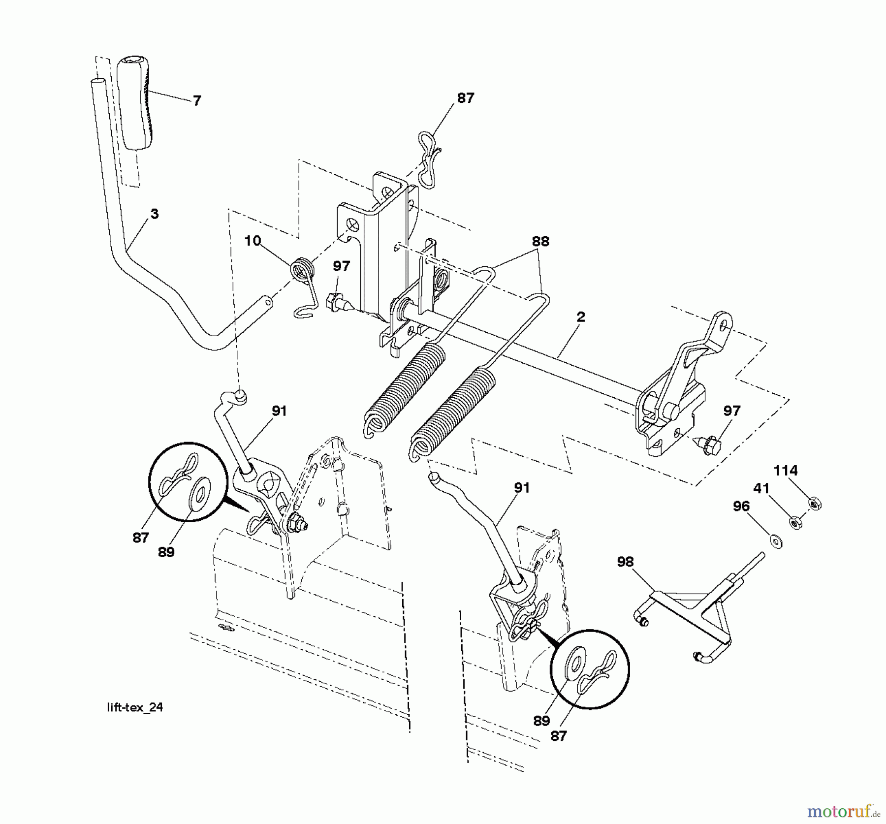 Husqvarna Rasen und Garten Traktoren YTH 24V48LS (96043011602) - Husqvarna Yard Tractor (2011-07 & After) MOWER LIFT LEVER