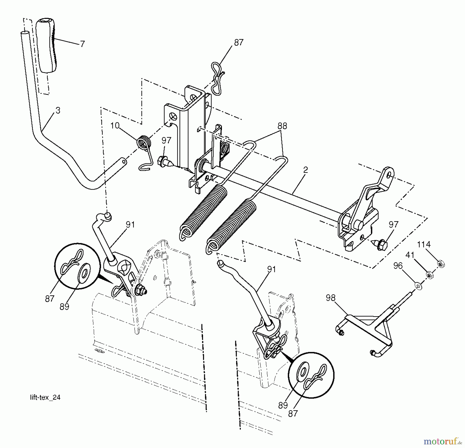 Husqvarna Rasen und Garten Traktoren YTH 24V48LS (96043012901) - Husqvarna Yard Tractor (2011-08 & After) MOWER LIFT LEVER