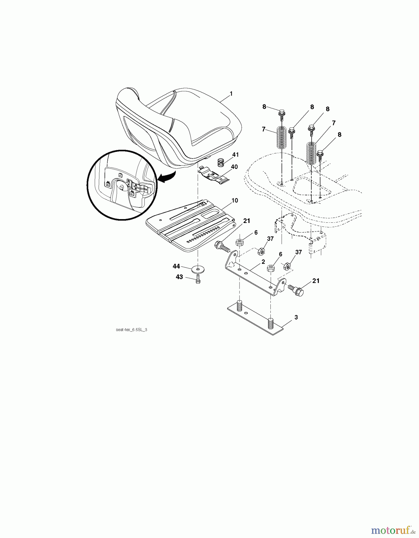 Husqvarna Rasen und Garten Traktoren YTH 24V54 (289640) - Husqvarna Yard Tractor (2010-05 & After) SEAT