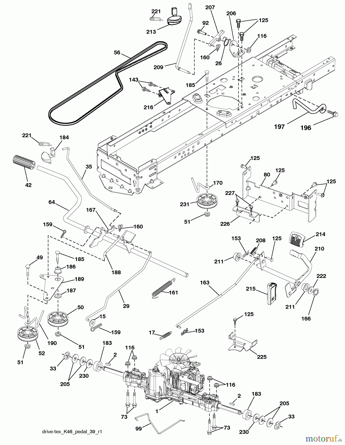Husqvarna Rasen und Garten Traktoren YTH 24V54 (917.289640) - Husqvarna Yard Tractor (2010-04 & After) (Sears Craftsman) Drive