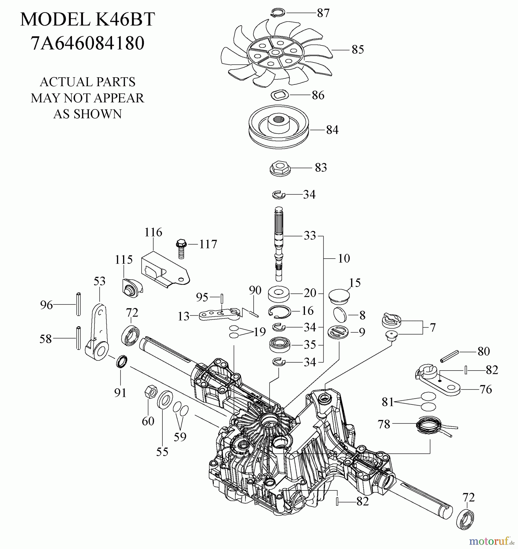 Husqvarna Rasen und Garten Traktoren YTH 24V54 (917.289640) - Husqvarna Yard Tractor (2010-04 & After) (Sears Craftsman) Tufftorq Transaxle