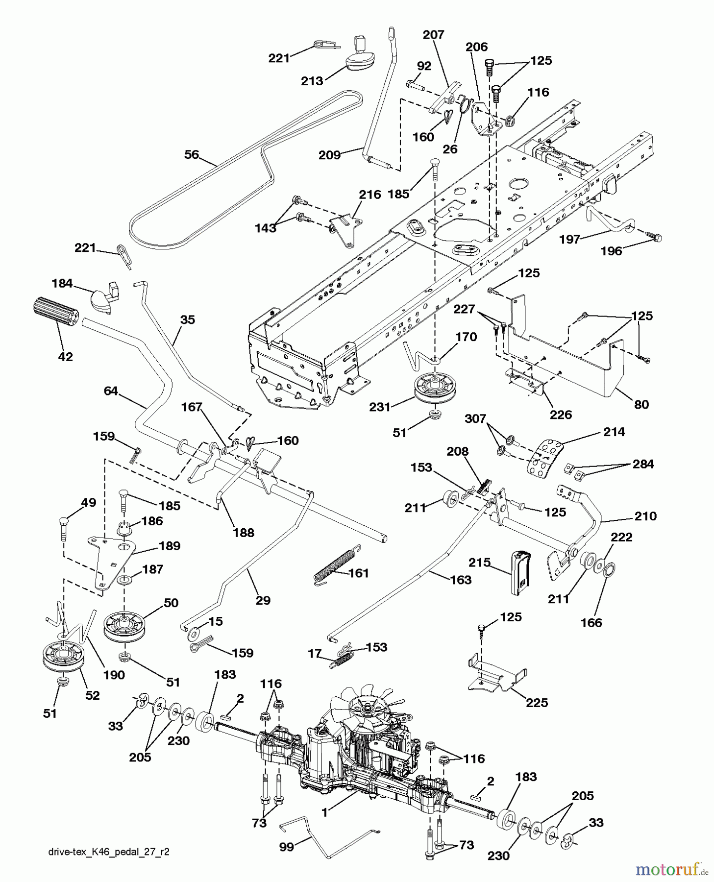 Husqvarna Rasen und Garten Traktoren YTH 24V54XLS (96043011400) - Husqvarna Yard Tractor (2010-11 & After) DRIVE