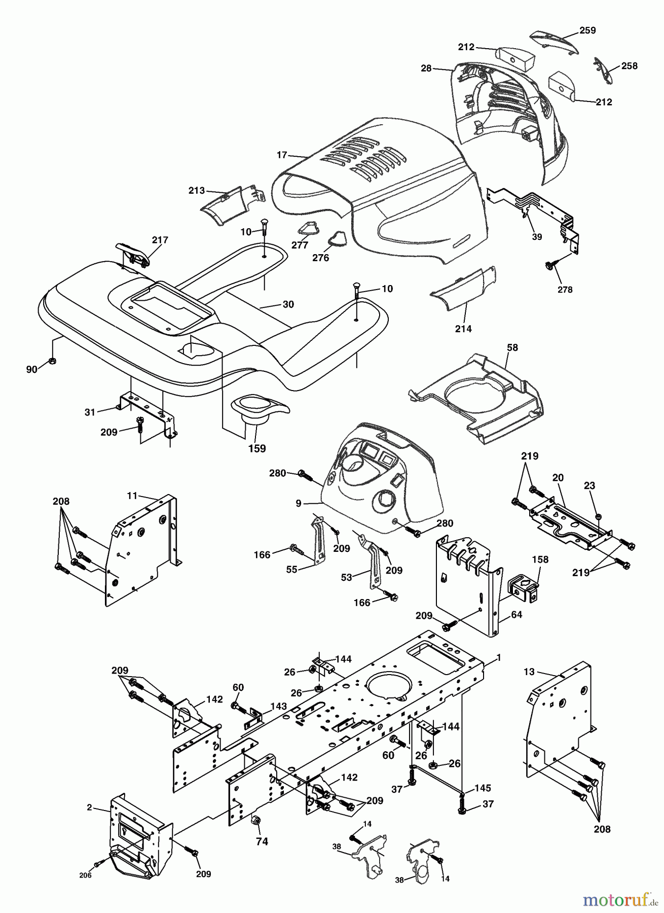 Husqvarna Rasen und Garten Traktoren YTH 2548A (954571984) - Husqvarna Yard Tractor (2004-06 & After) Chassis And Enclosures