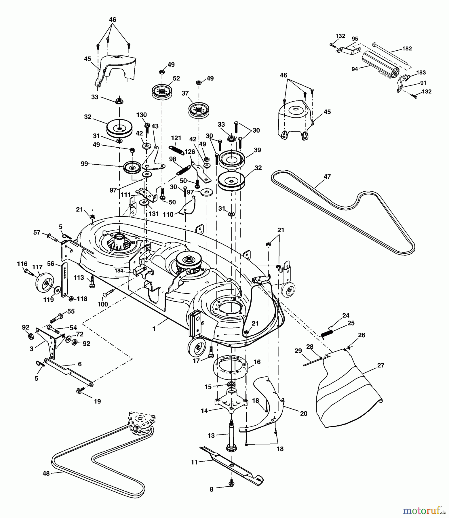Husqvarna Rasen und Garten Traktoren YTH 2548A (954571984) - Husqvarna Yard Tractor (2004-06 & After) Mower Deck