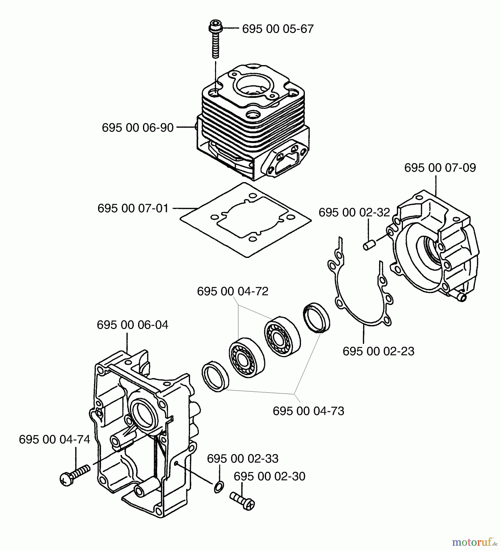 Husqvarna Bläser / Sauger / Häcksler / Mulchgeräte 145 BT - Husqvarna Backpack Blower (Carb II) (2001-04 & After) (California) Cylinder / Crankcase