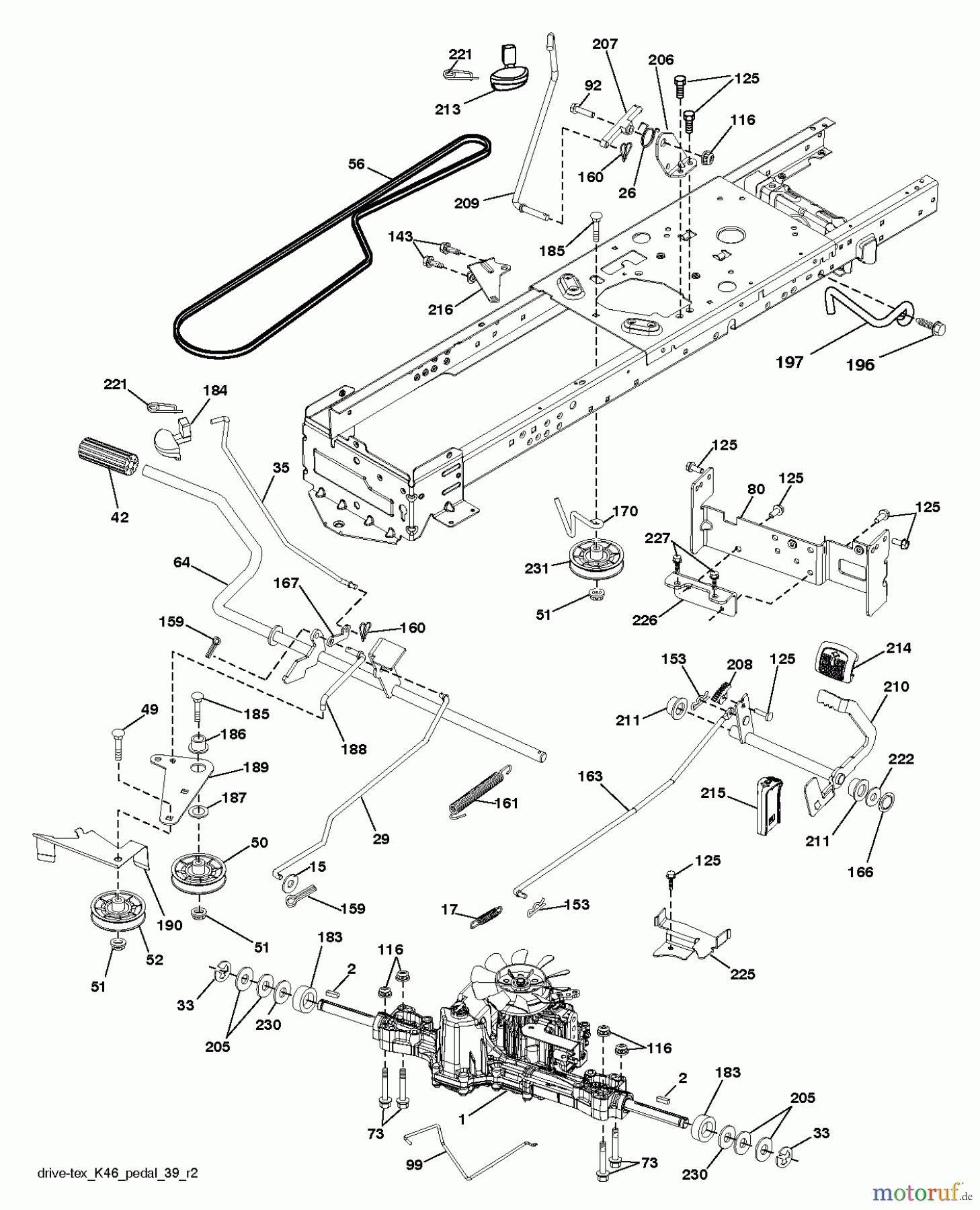 Husqvarna Rasen und Garten Traktoren YTH 25K54 (96048003401) - Husqvarna Yard Tractor (2012-08 & After) DRIVE