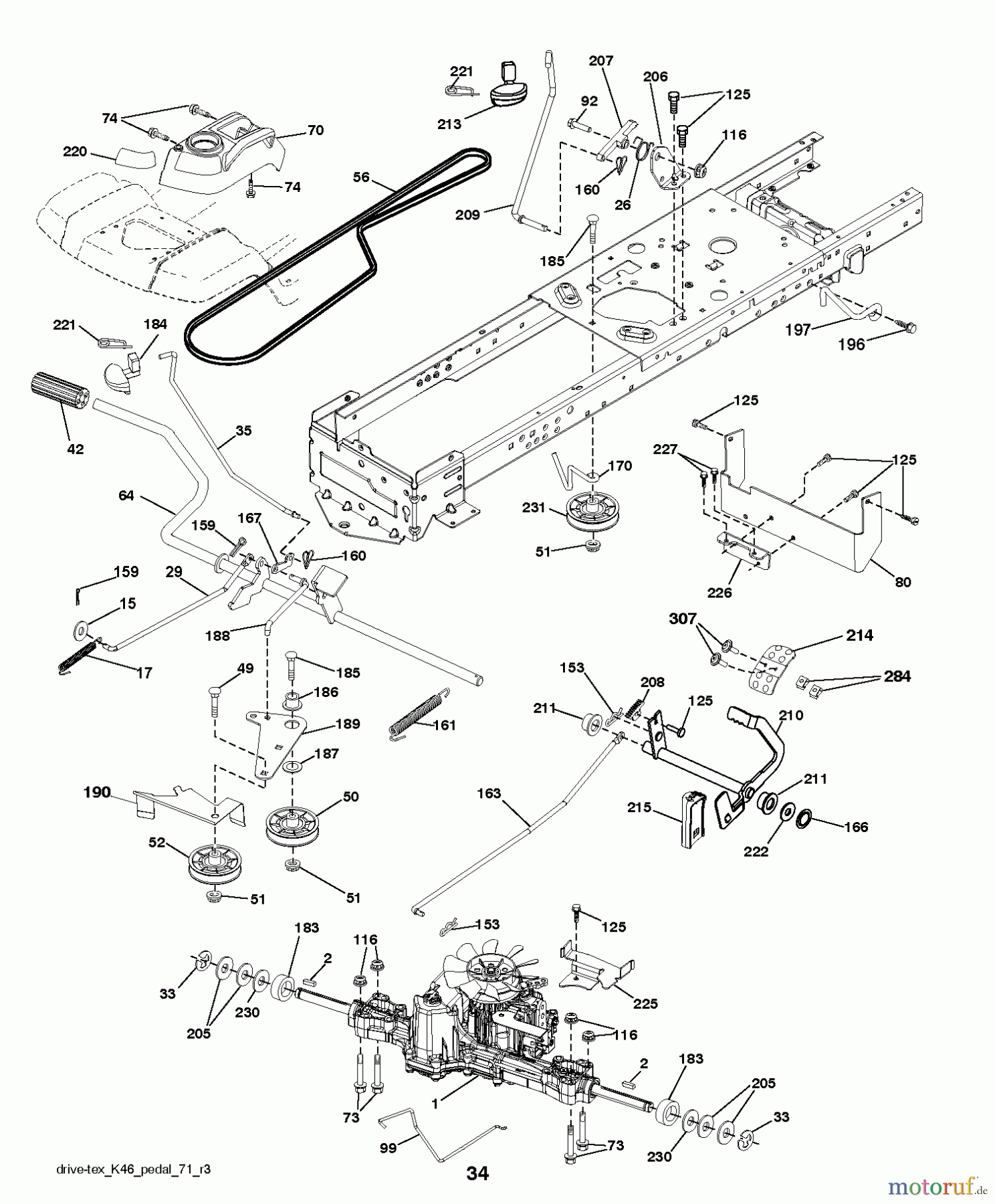 Husqvarna Rasen und Garten Traktoren YTH 2648TDRF (96041026400) - Husqvarna Yard Tractor (2011-05 & After) DRIVE