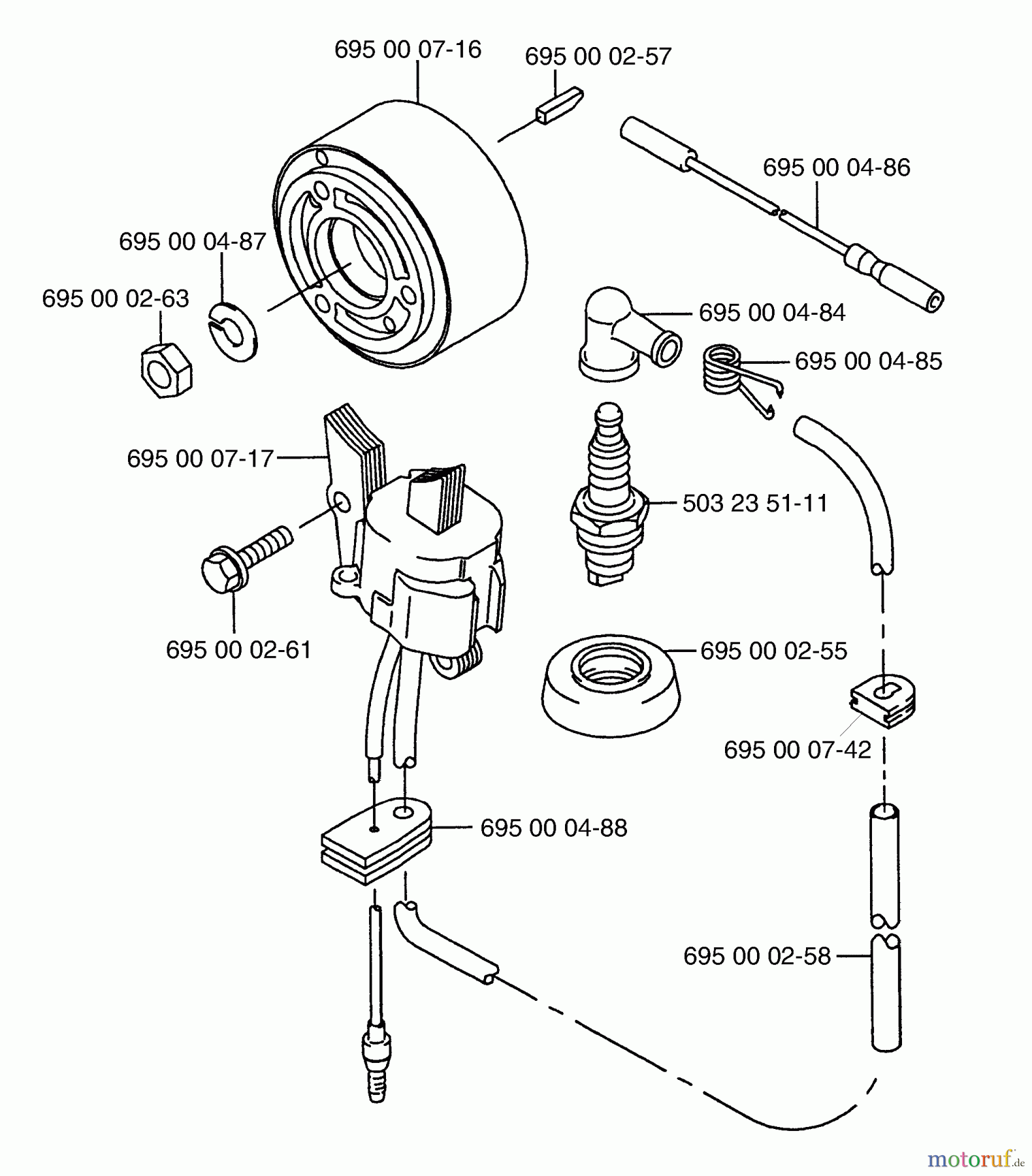 Husqvarna Bläser / Sauger / Häcksler / Mulchgeräte 145 BF - Husqvarna Backpack Blower (Carb II) (2001-04 & After) (California) Ignition / Flywheel