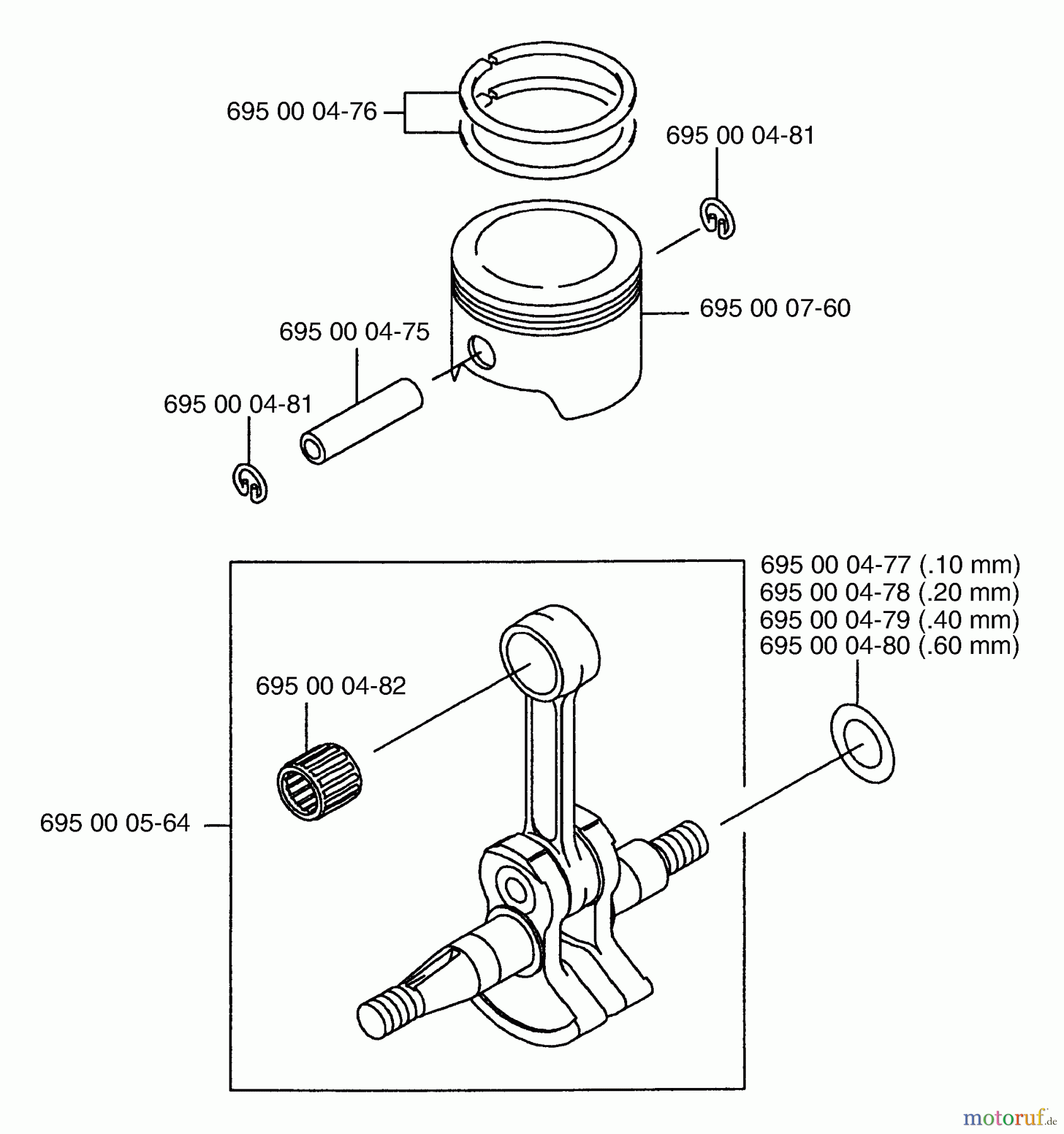 Husqvarna Bläser / Sauger / Häcksler / Mulchgeräte 145 BT - Husqvarna Backpack Blower (Carb II) (2001-04 & After) (California) Piston / Crankshaft