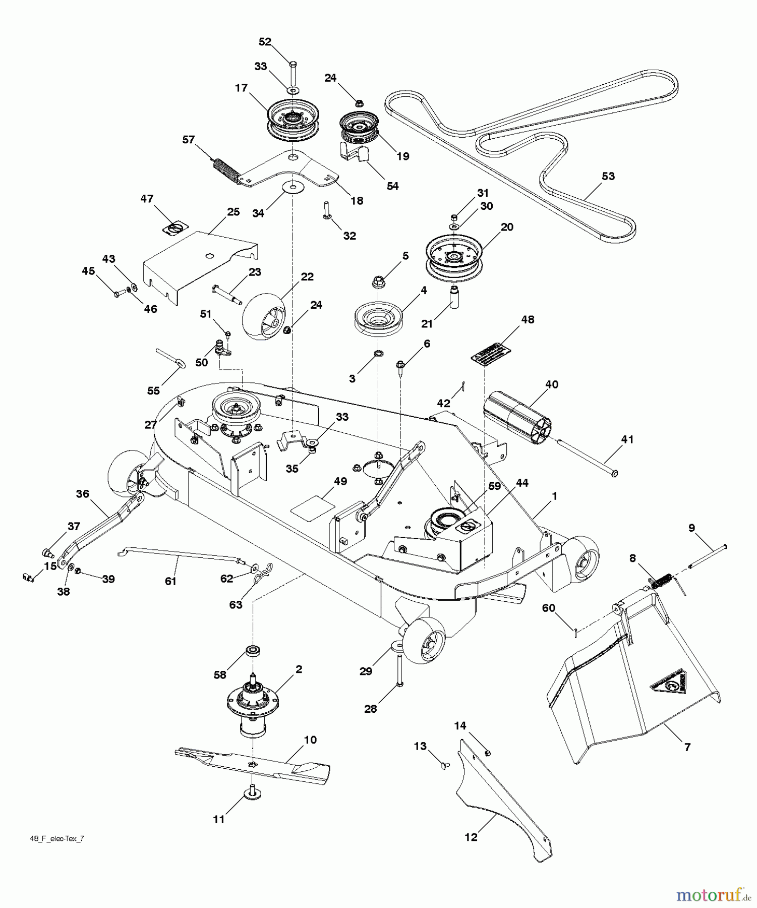 Husqvarna Rasen und Garten Traktoren YTH 2648TDRF (96041026402) - Husqvarna Yard Tractor (2013-05) MOWER DECK / CUTTING DECK