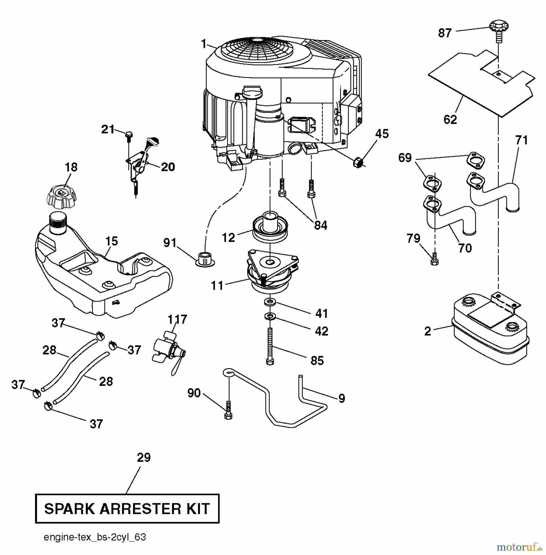 Husqvarna Rasen und Garten Traktoren YTH 2648TF (96041017402) - Husqvarna Yard Tractor (2011-02 & After) ENGINE