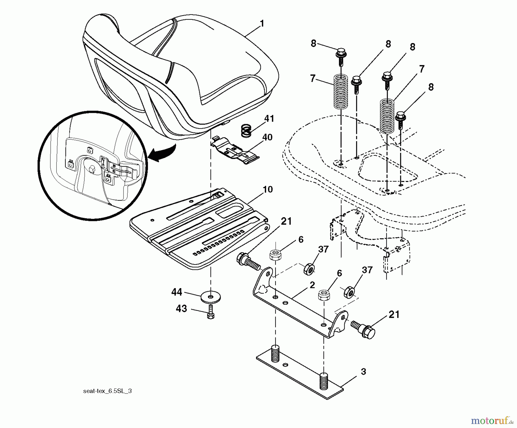 Husqvarna Rasen und Garten Traktoren YTH 2648TDRF (96041026402) - Husqvarna Yard Tractor (2013-05) SEAT