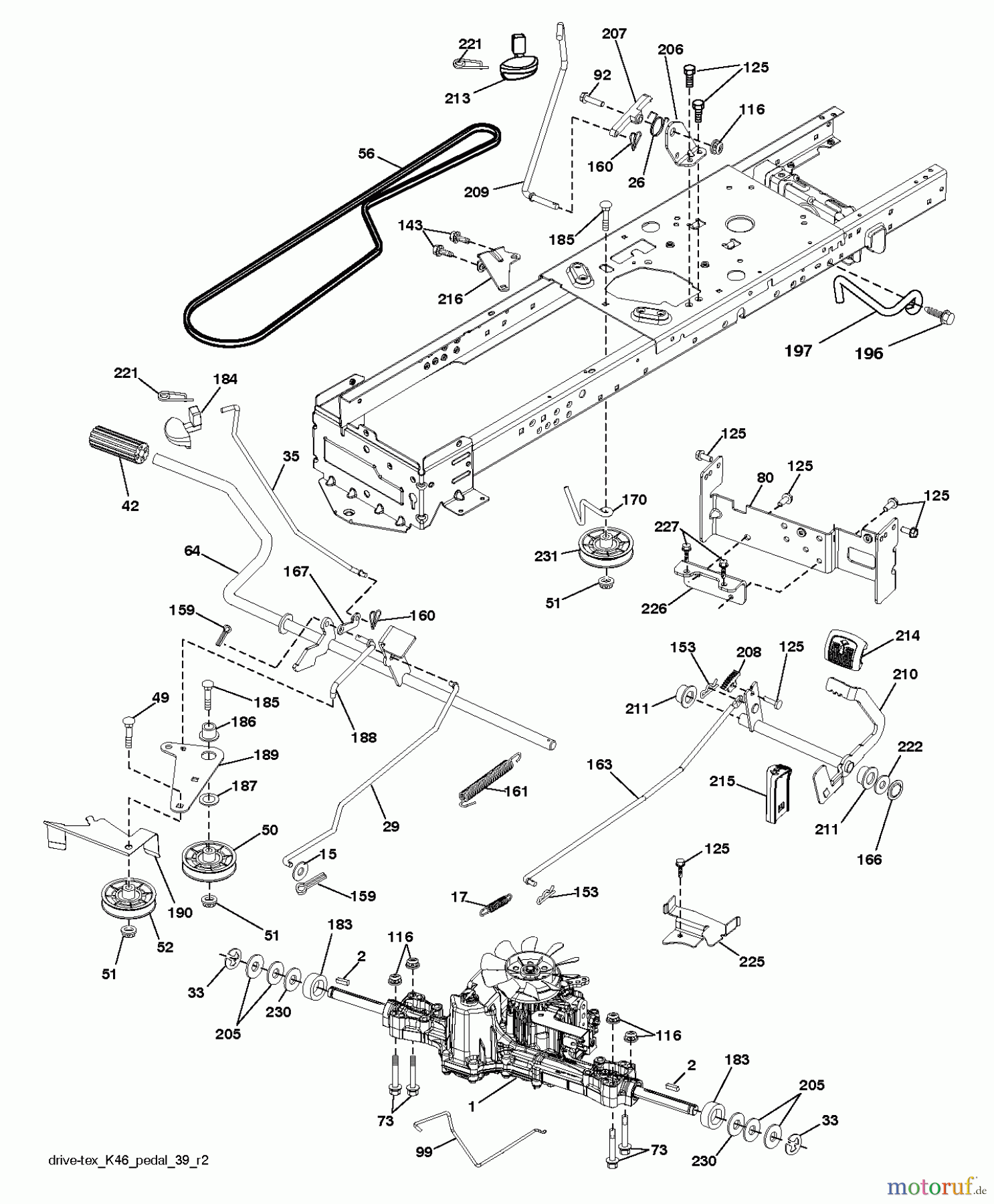 Husqvarna Rasen und Garten Traktoren YTH 26K54 (96041031700) - Husqvarna Yard Tractor (2012-08 & After) DRIVE