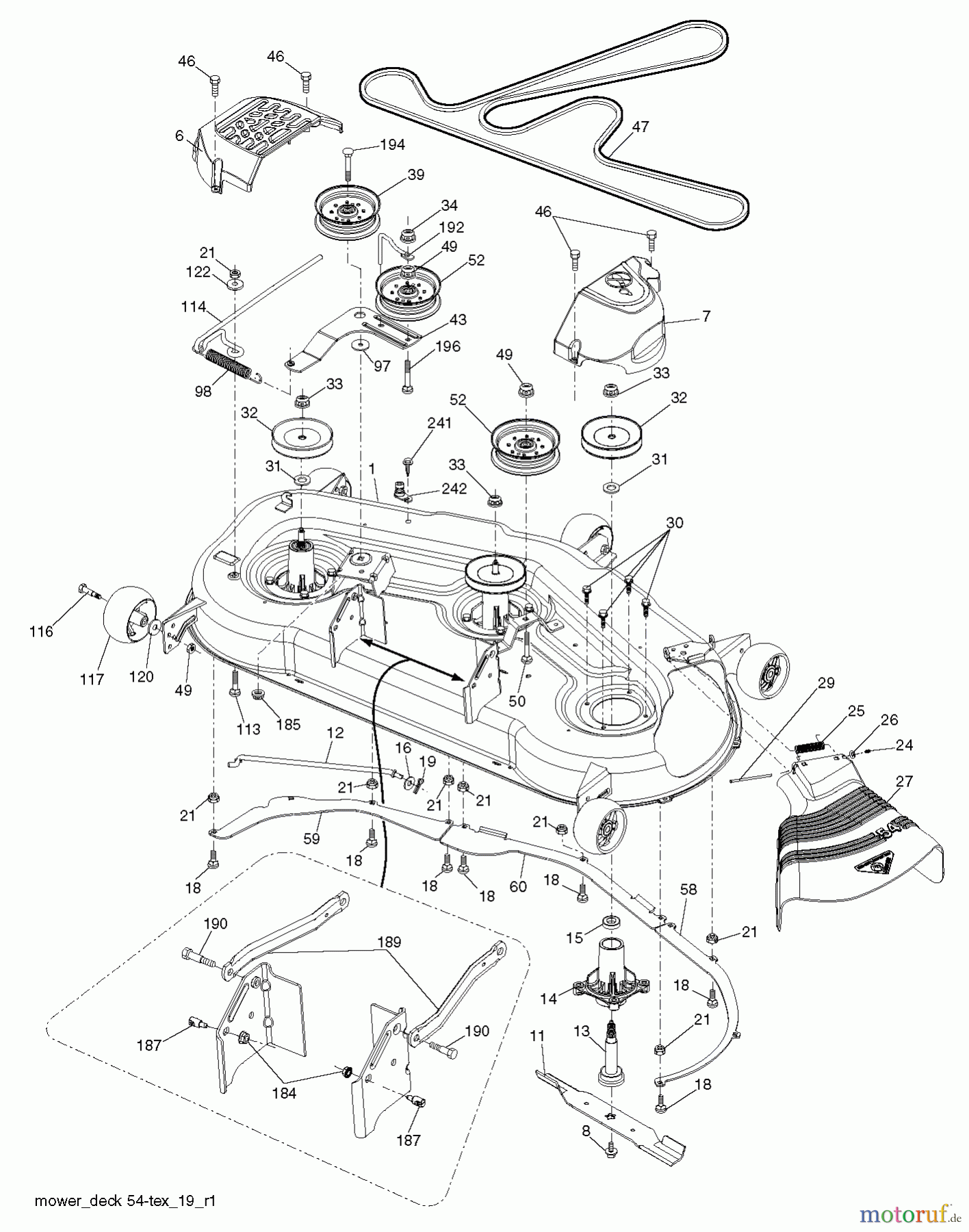 Husqvarna Rasen und Garten Traktoren YTH 26K54 (96041031700) - Husqvarna Yard Tractor (2012-08 & After) MOWER DECK / CUTTING DECK