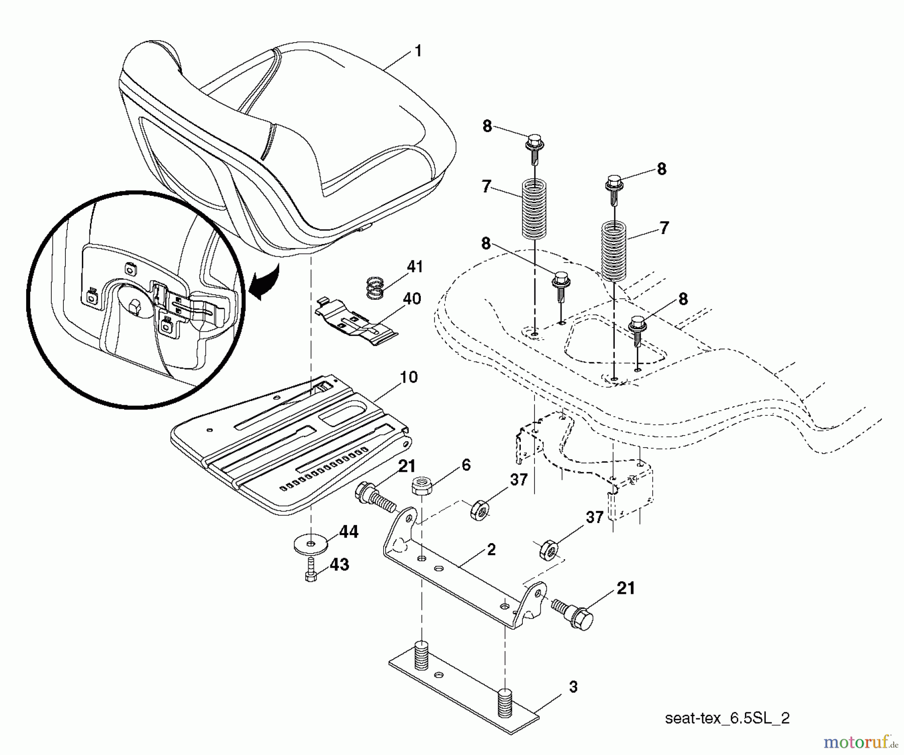 Husqvarna Rasen und Garten Traktoren YTH 24K54 (96043013301) - Husqvarna Yard Tractor (2012-08 & After) SEAT