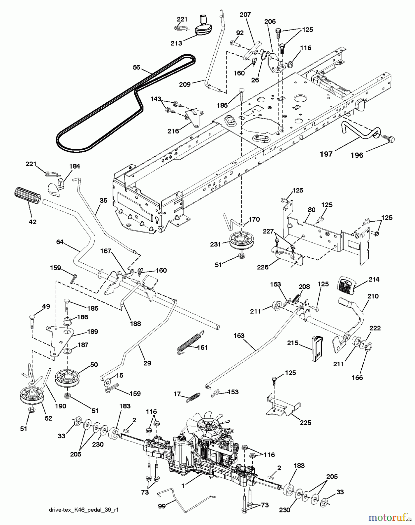 Husqvarna Rasen und Garten Traktoren YTH 24K54 (96043013300) - Husqvarna Yard Tractor (2012-01 & After) DRIVE