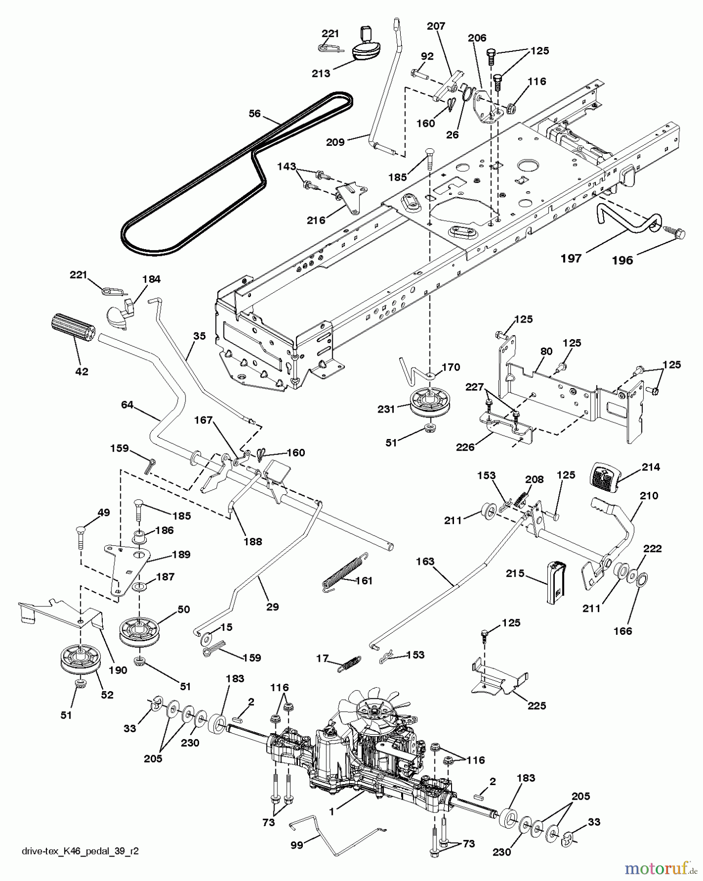 Husqvarna Rasen und Garten Traktoren YTH 24K54 (96043013301) - Husqvarna Yard Tractor (2012-08 & After) DRIVE