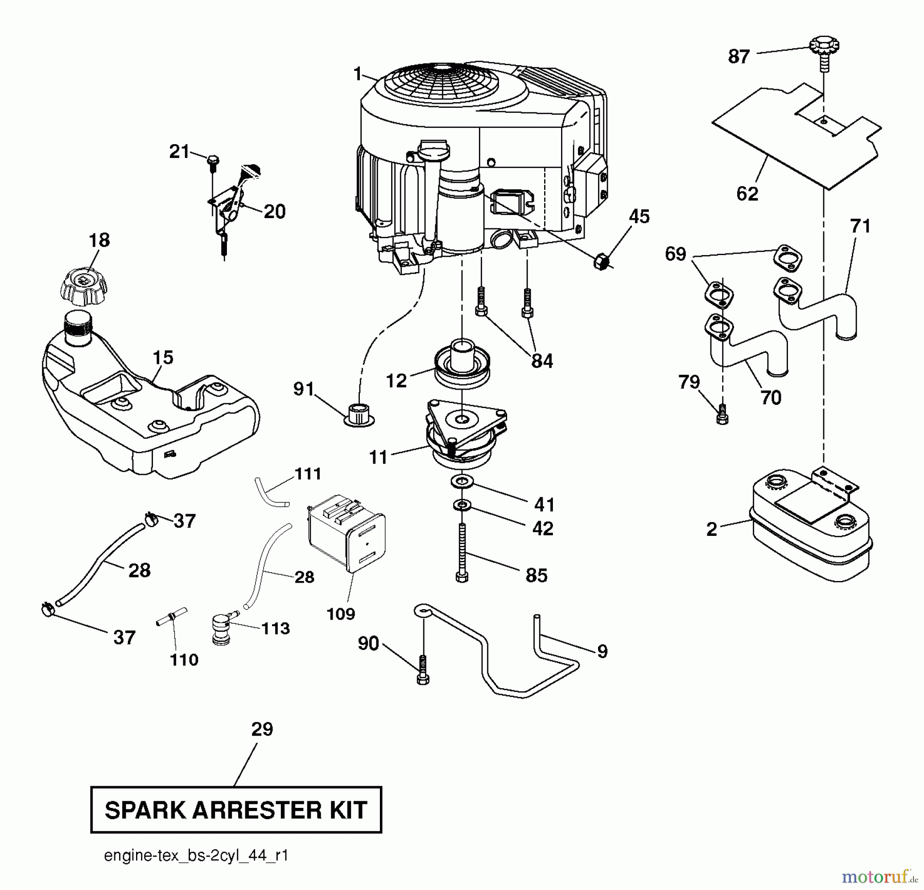 Husqvarna Rasen und Garten Traktoren YTH 26V54 (96043013202) - Husqvarna Yard Tractor (2012-08 & After) ENGINE
