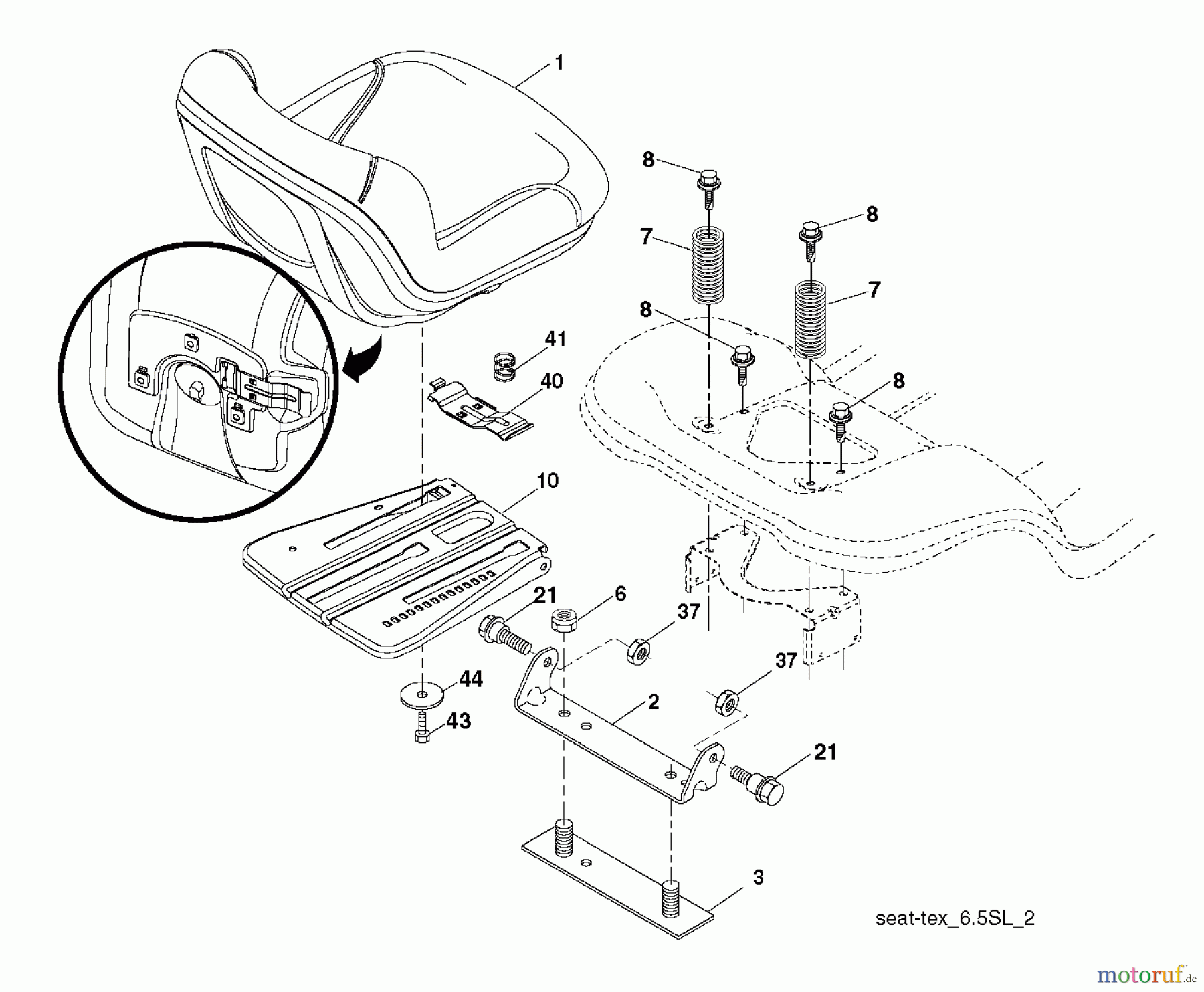 Husqvarna Rasen und Garten Traktoren YTH 26V54 (96043013202) - Husqvarna Yard Tractor (2012-08 & After) SEAT