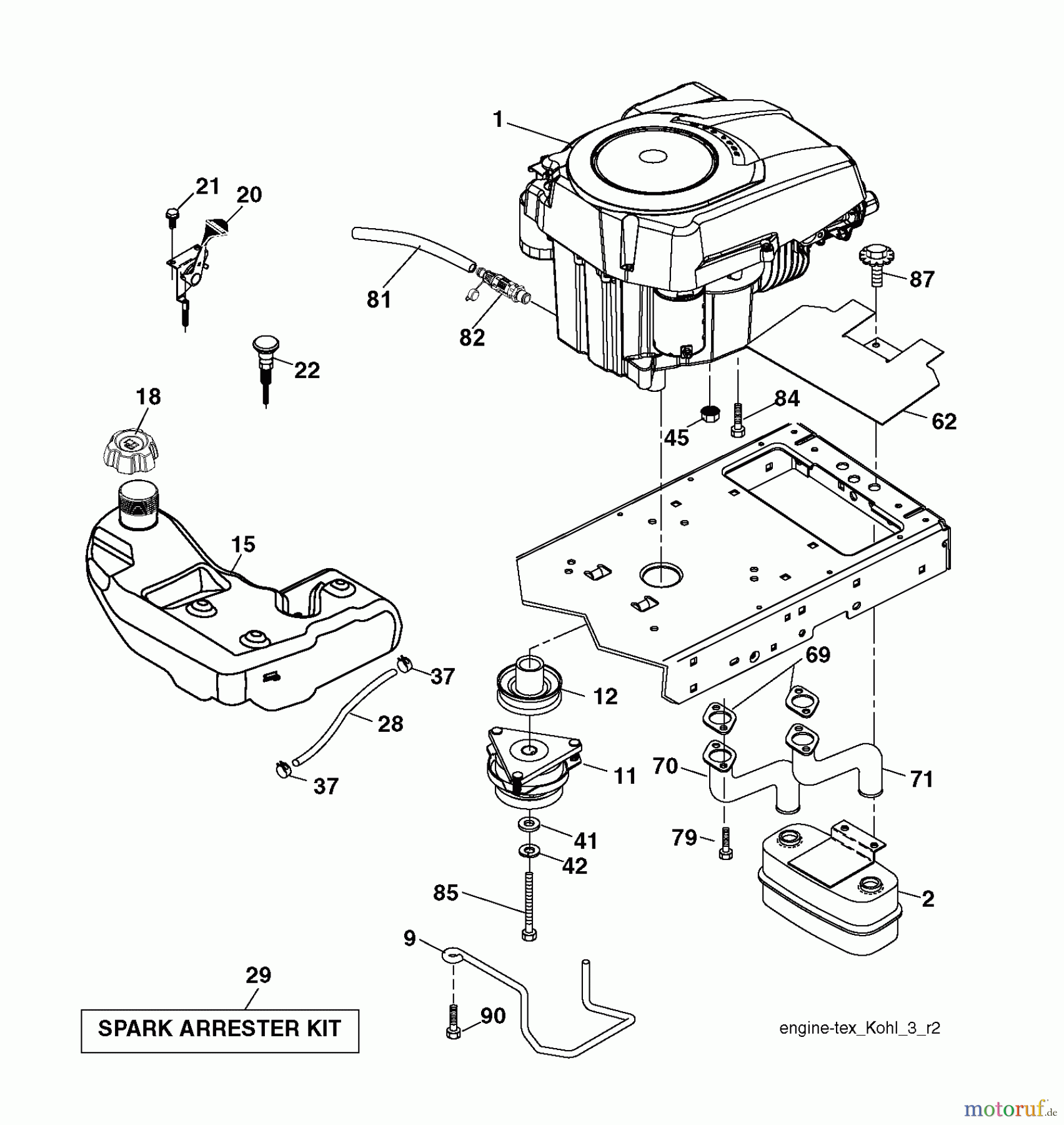 Husqvarna Rasen und Garten Traktoren YTH 2754 (96041006204) - Husqvarna Yard Tractor (2011-06 & After) ENGINE