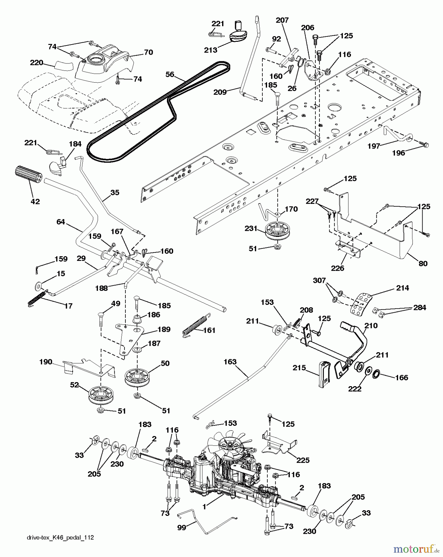 Husqvarna Rasen und Garten Traktoren YT48 LS (96043015601) - Husqvarna Yard Tractor (2013-08) DRIVE