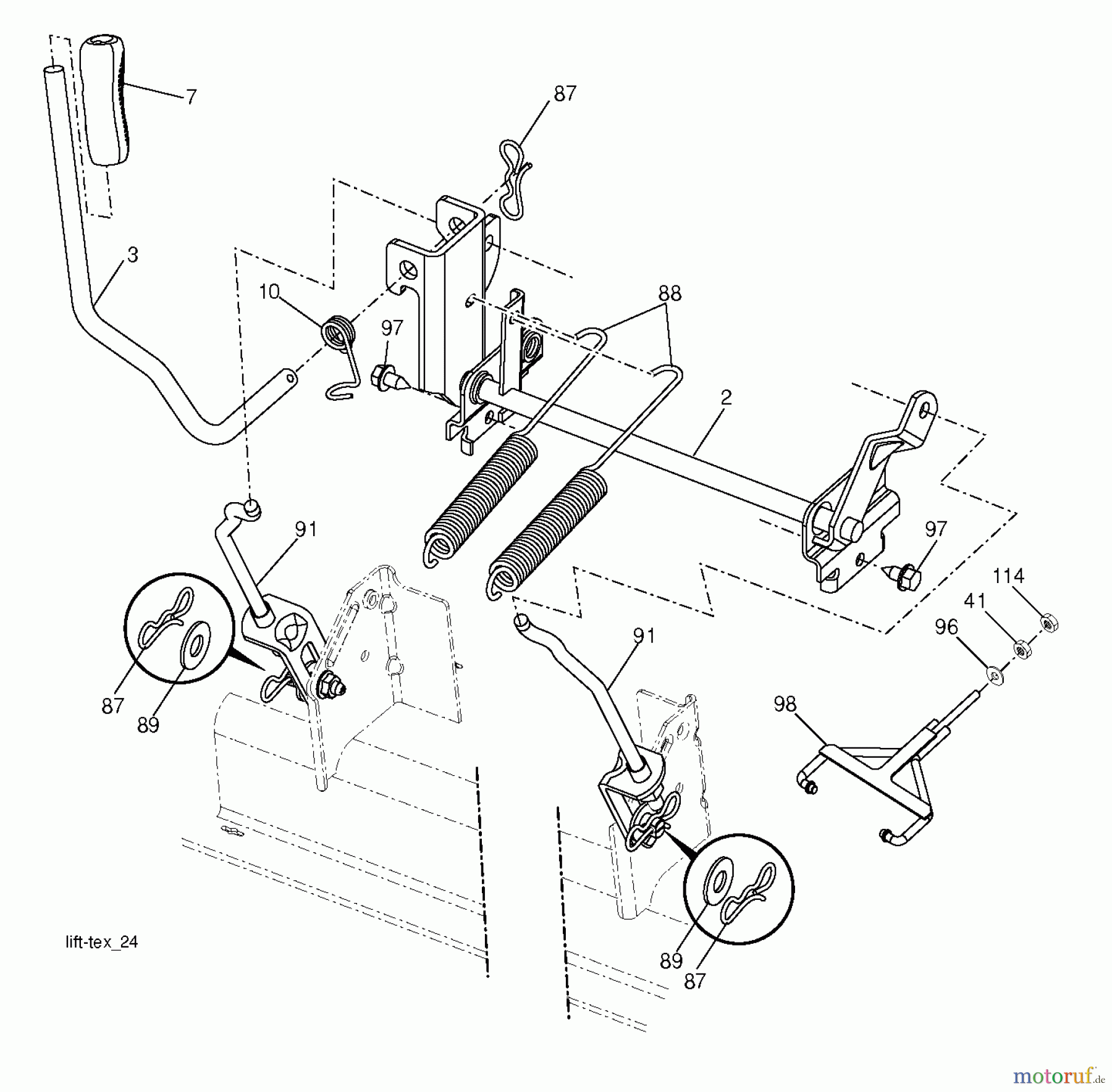 Husqvarna Rasen und Garten Traktoren YT48 LS (96043015601) - Husqvarna Yard Tractor (2013-08) MOWER LIFT LEVER