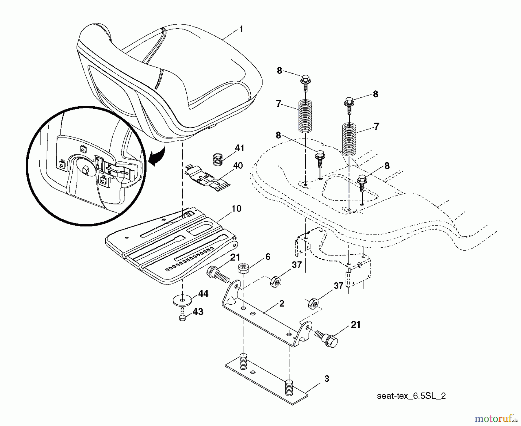 Husqvarna Rasen und Garten Traktoren YT48 LS (96043015601) - Husqvarna Yard Tractor (2013-08) SEAT