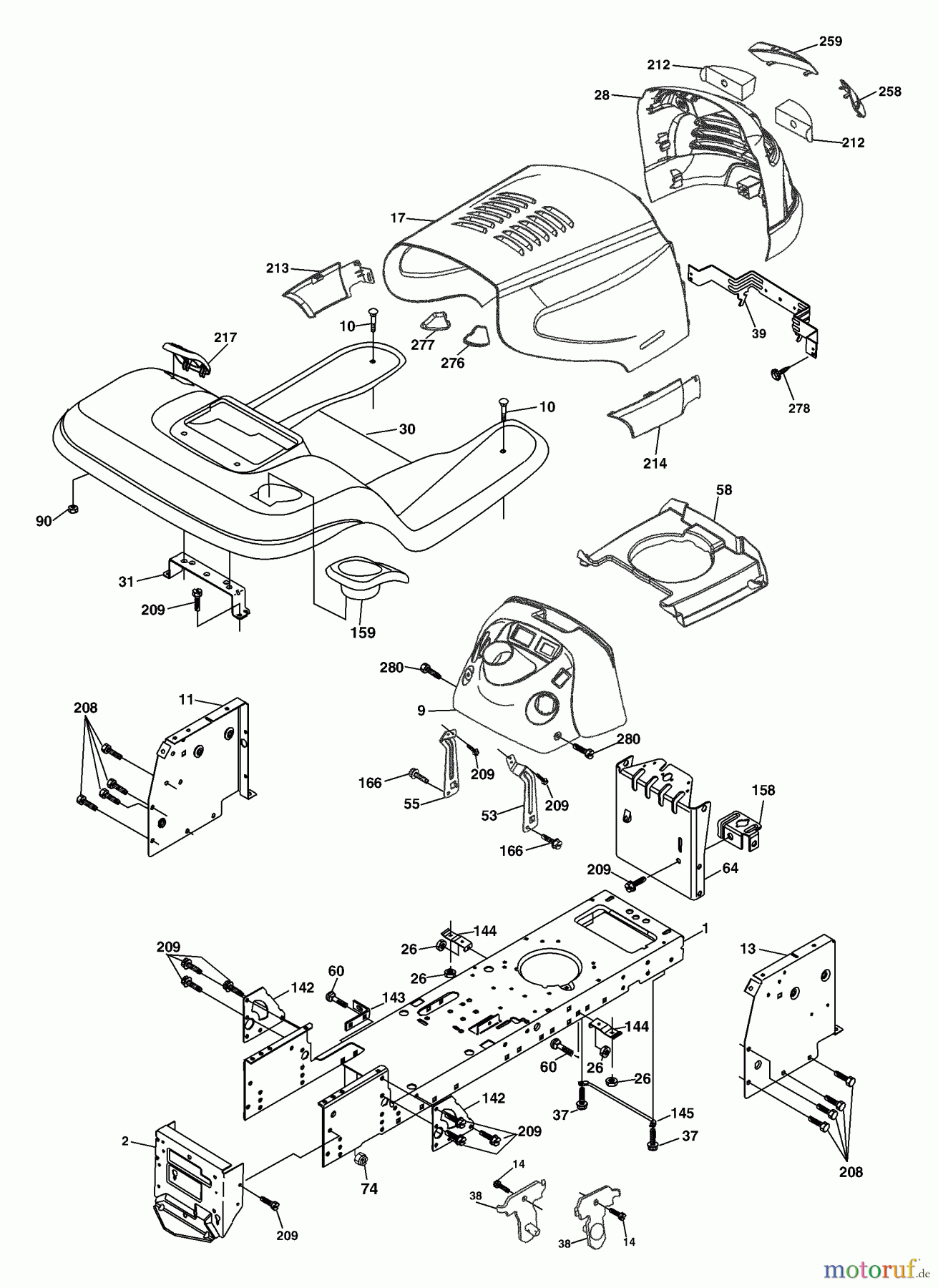 Husqvarna Rasen und Garten Traktoren YTKH 1542XPC (954568465) - Husqvarna Yard Tractor (2004-03 & After) Chassis And Enclosures