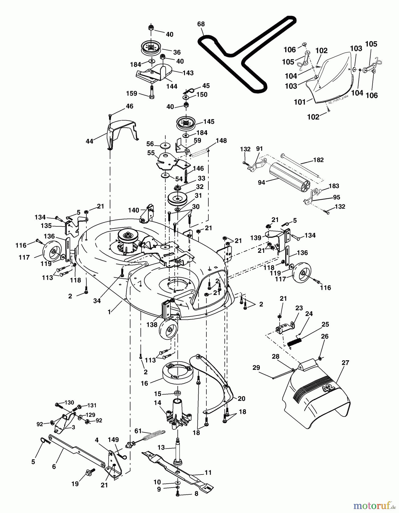 Husqvarna Rasen und Garten Traktoren YTH 1542XP (954568465) - Husqvarna Yard Tractor (2004-03 & After) Mower Deck