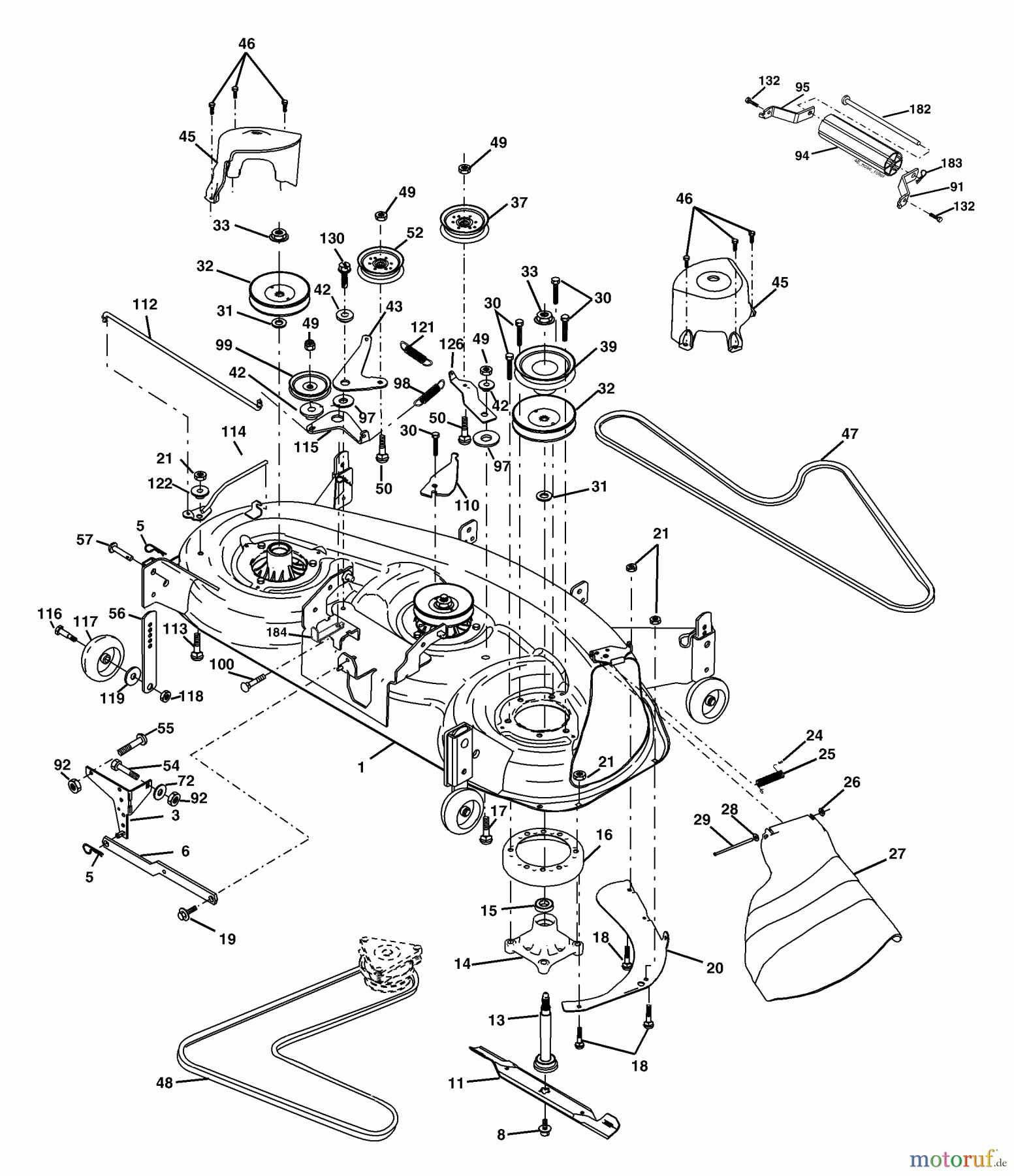 Husqvarna Rasen und Garten Traktoren YTKH 1848XPB (954568489) - Husqvarna Yard Tractor (2004-03 & After) Mower Deck