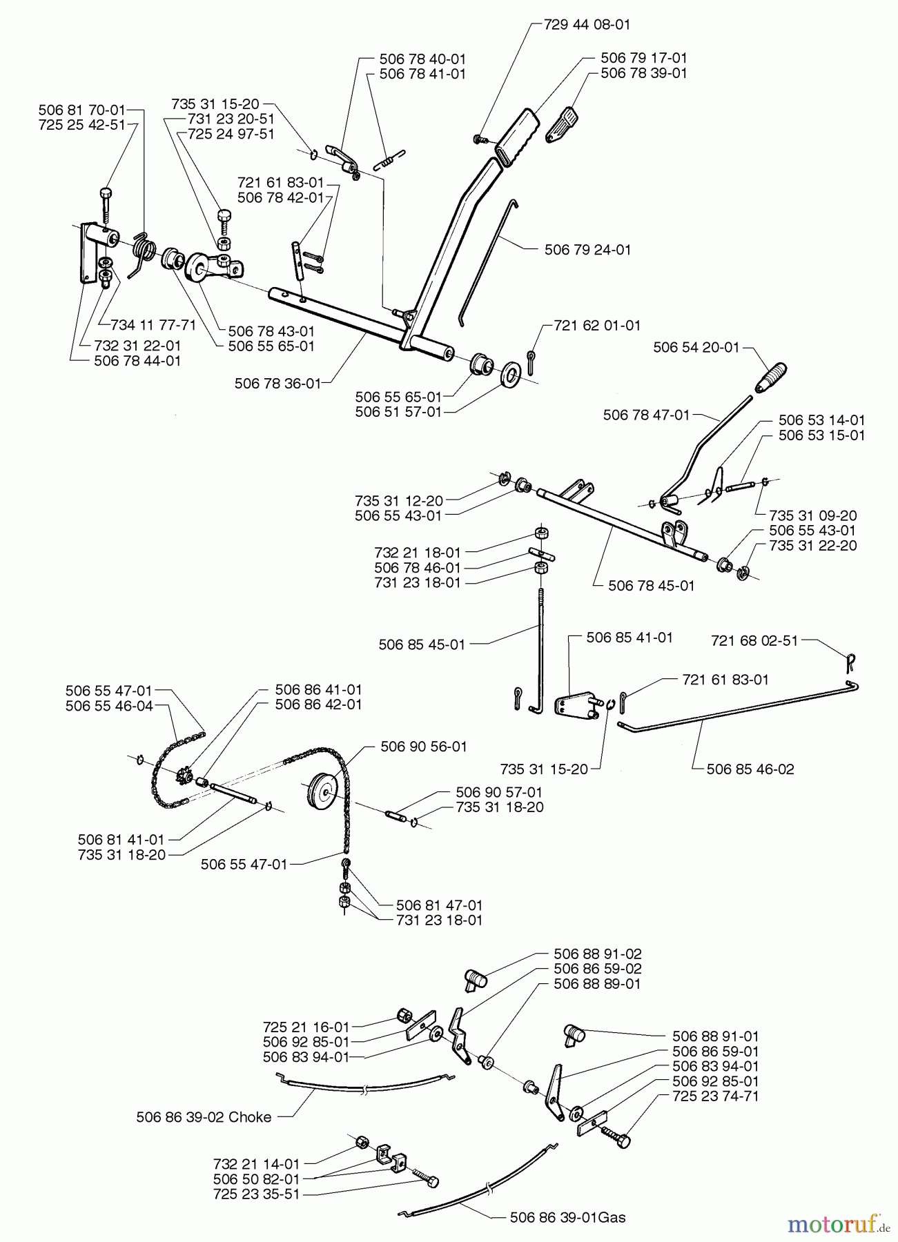 Husqvarna Reitermäher, Motor hinten Rider 1200 - Husqvarna Rear-Engine Rider (1998-01 & After) Transmission Assembly