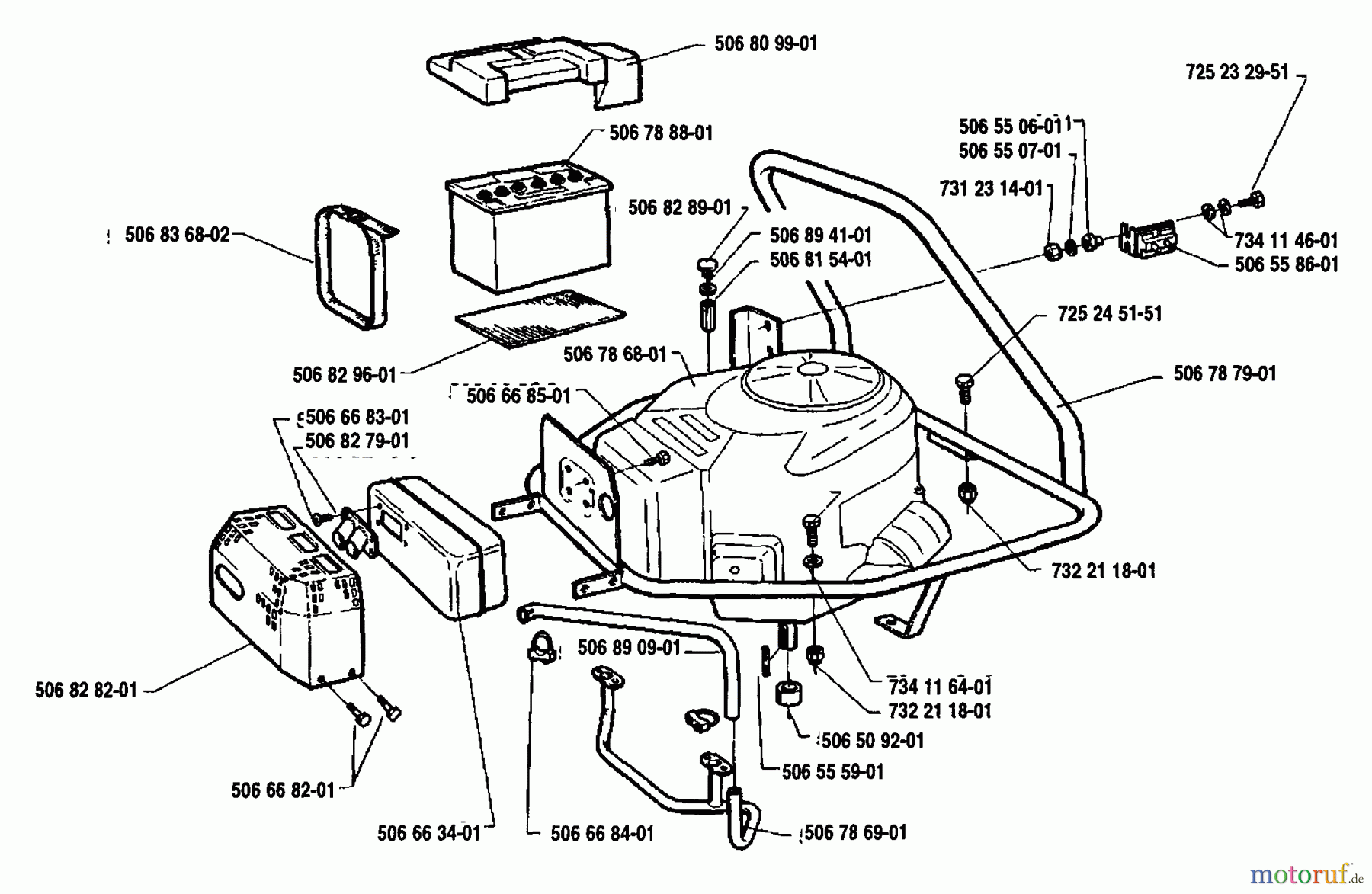 Husqvarna Reitermäher, Motor hinten Rider 1200-14 - Husqvarna Rear-Engine Rider (1991-03 & After) Starter Cover