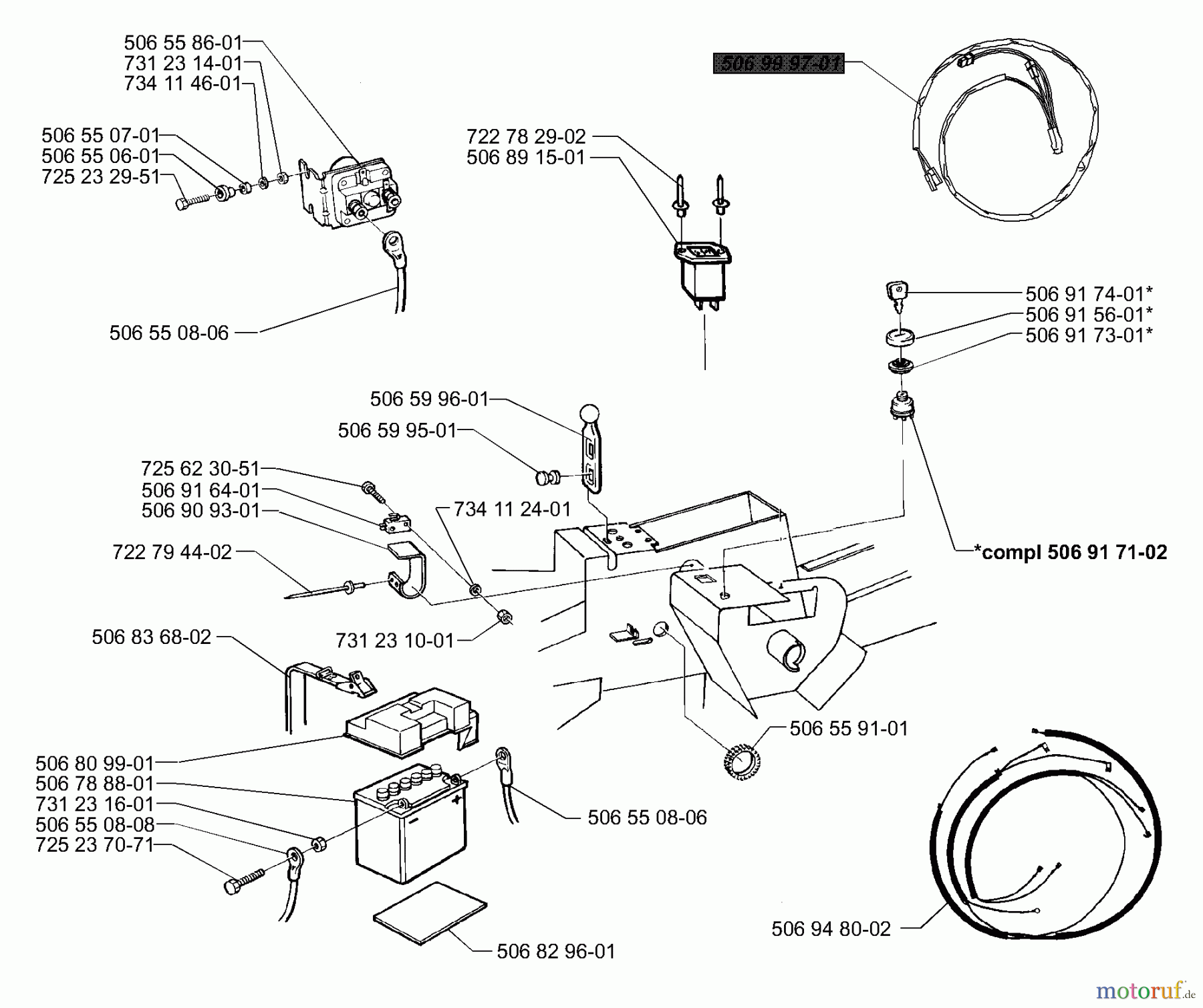 Husqvarna Reitermäher, Motor hinten Rider 14 Pro - Husqvarna Rear-Engine Rider (2000-02 & After) Electrical