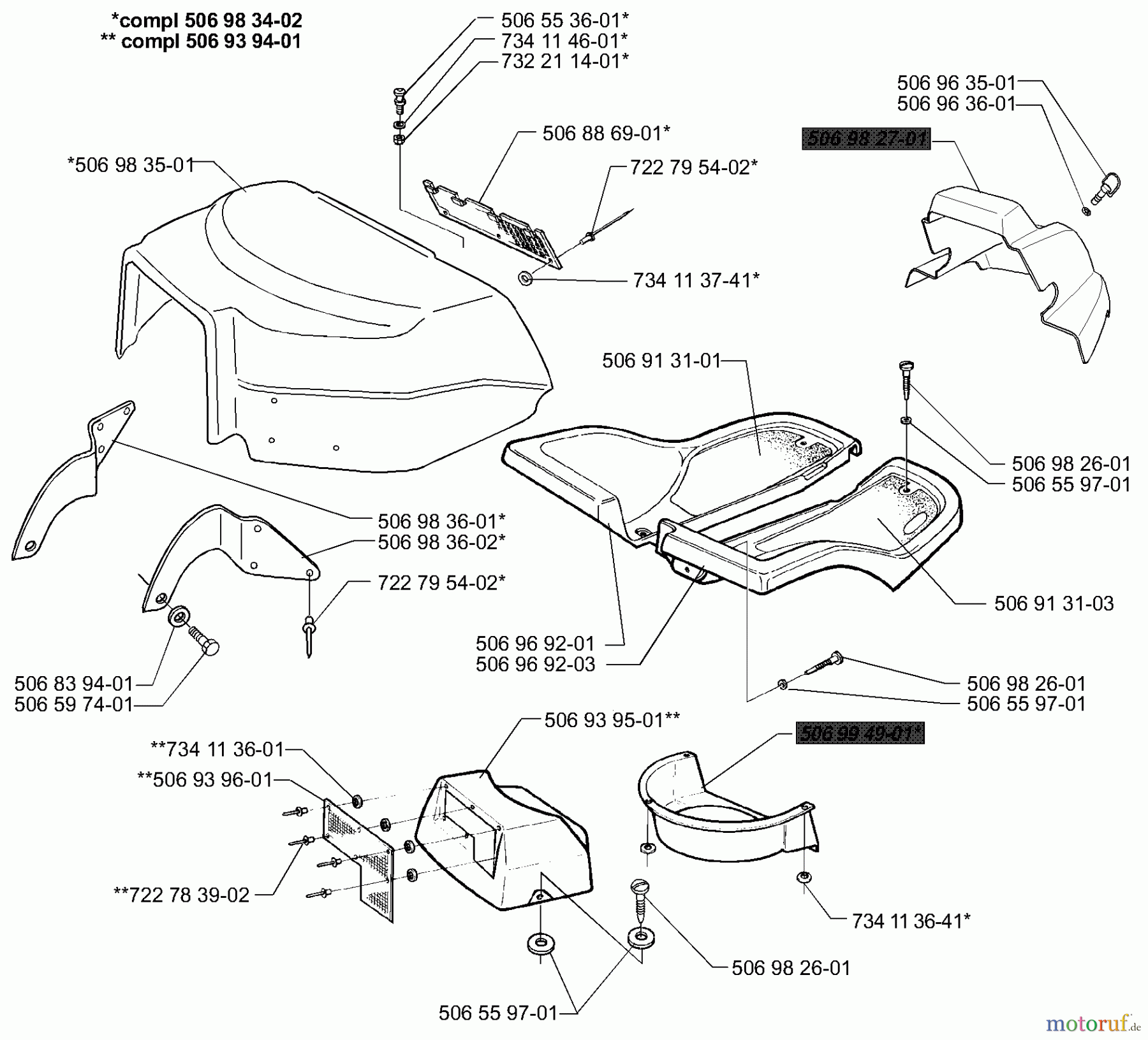  Husqvarna Reitermäher, Motor hinten Rider 14 Pro - Husqvarna Rear-Engine Rider (2000-02 & After) Engine Cover