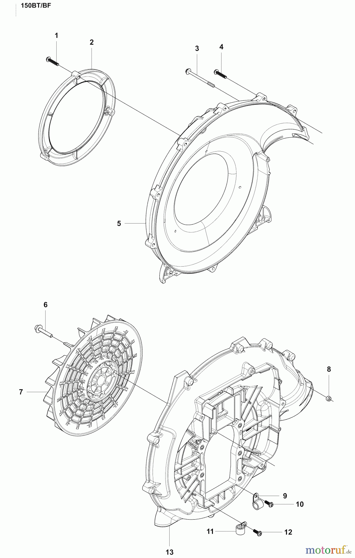 Husqvarna Bläser / Sauger / Häcksler / Mulchgeräte 150 BF - Husqvarna Backpack Blower (2007-05 to 2008-09) Fan Housing