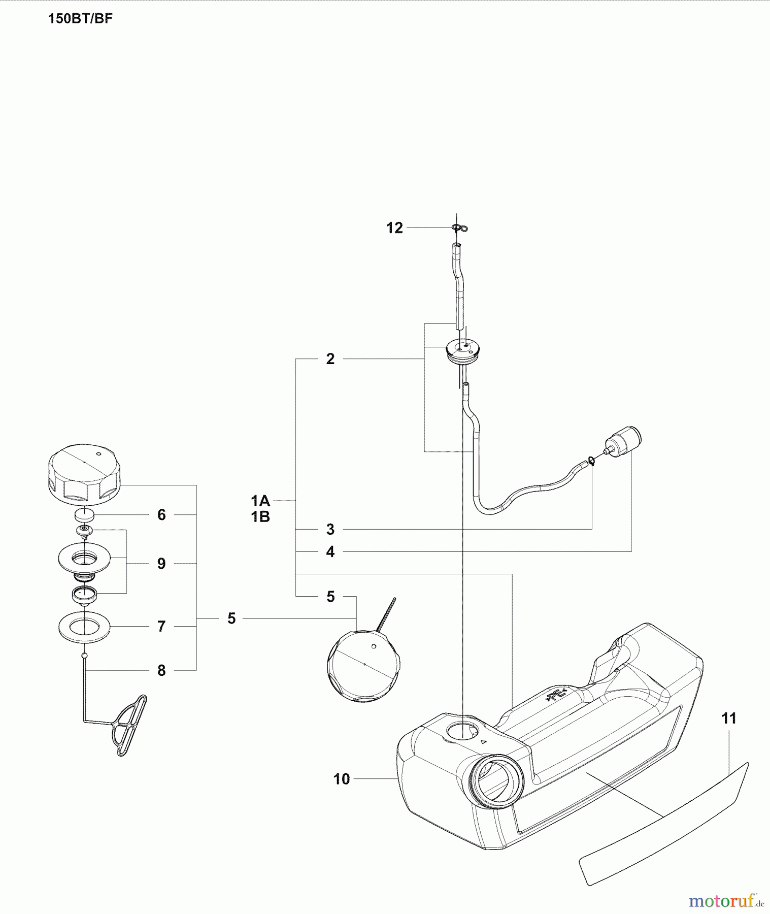 Husqvarna Bläser / Sauger / Häcksler / Mulchgeräte 150 BF - Husqvarna Backpack Blower (2007-05 to 2008-09) Fuel Tank
