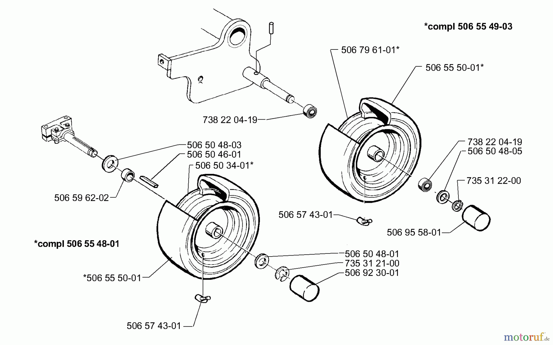 Husqvarna Reitermäher, Motor hinten Rider 16 H - Husqvarna Rear-Engine Rider (2000-02 & After) Wheels & Tires