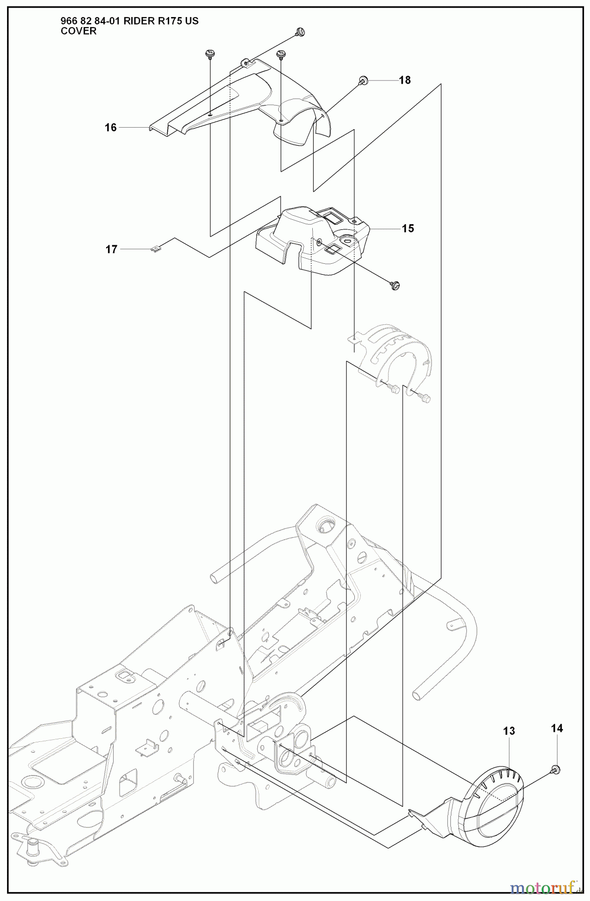 Husqvarna Reitermäher, Motor hinten Rider 175 - Husqvarna Rear-Engine Rider (2008-05 & After) Cover (Part 3)